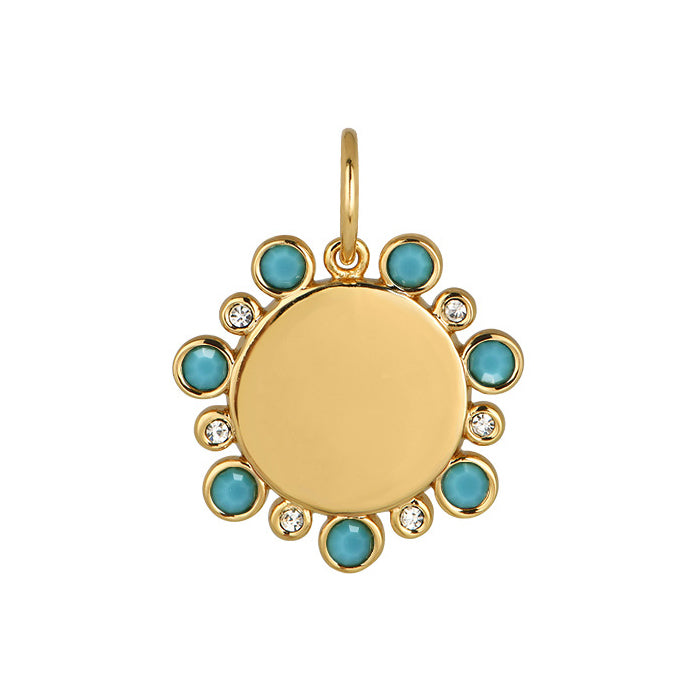 Goldbug Collection Round Top Turquoise Pendant Necklace - Genuine Natural Stone Jewelry for Women - Perfect for Boho, Western & Everyday Fashion