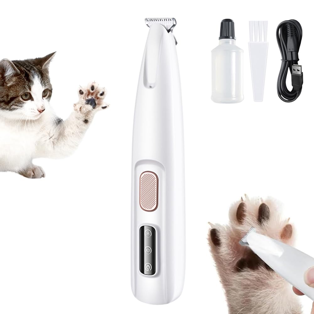 2024 Upgraded Micro Precision Pet Hair Trimmer - Low Noise, Waterproof, Rechargeable with LED Light | Multifunctional Grooming Clippers for Paws, Ears, Face & Body | Perfect for Home Pet Grooming & Professional Use