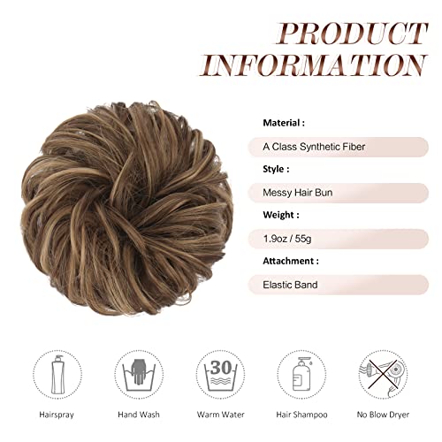 Large Curly Hair Bun Scrunchie Extension - Perfect for Ponytails, Updos & Everyday Hairstyles