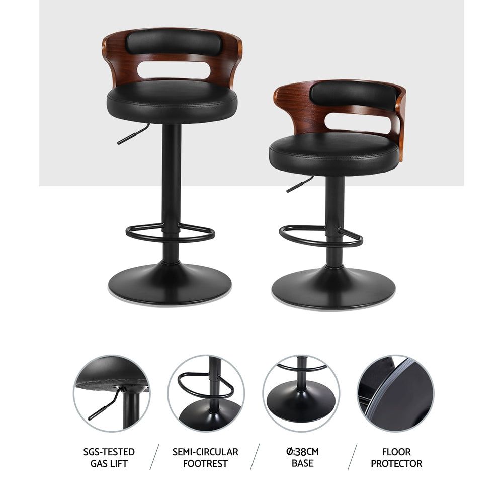 Adjustable Height Bar Stools with Gas Lift Mechanism - PU Leather Counter Stools for Kitchen Island, Breakfast Bar & Home Decor