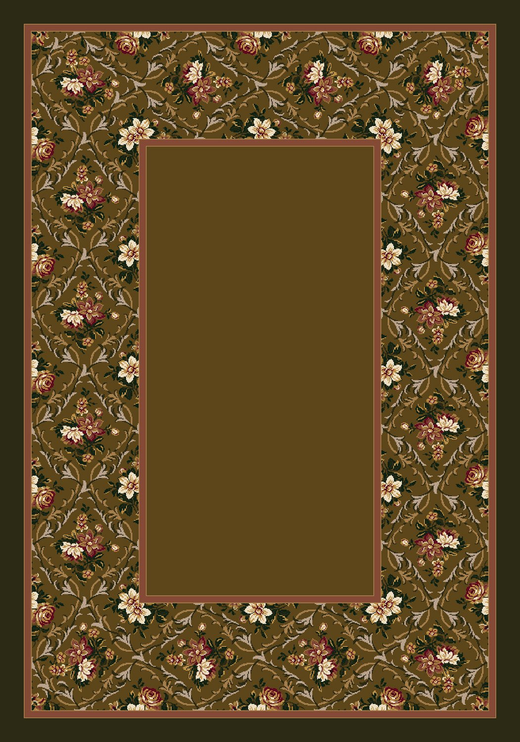 Elegant Bouquet Lace Tobacco Runner Rug 2'4