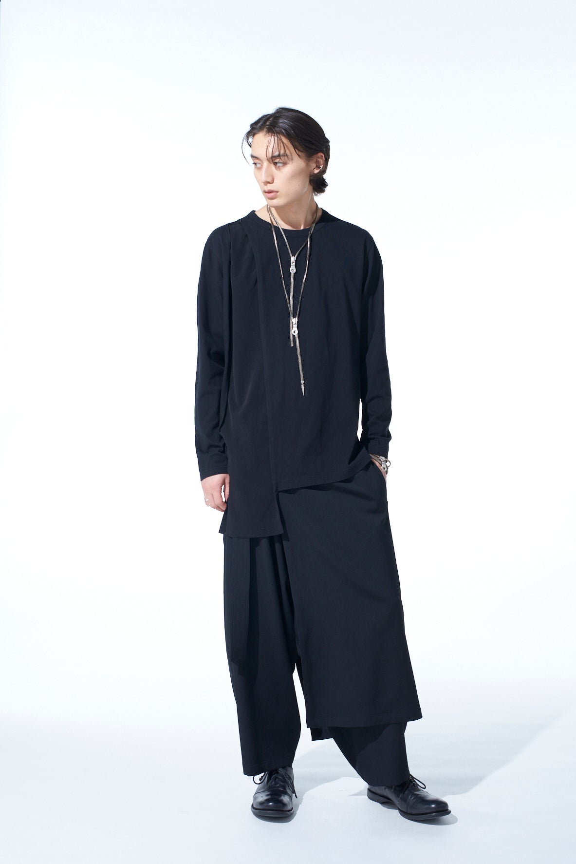 Stylish Cotton Jersey & Crepe de Chine Asymmetrical Long Sleeve T-Shirt - Perfect for Casual Wear, Office Outfits & Evening Events