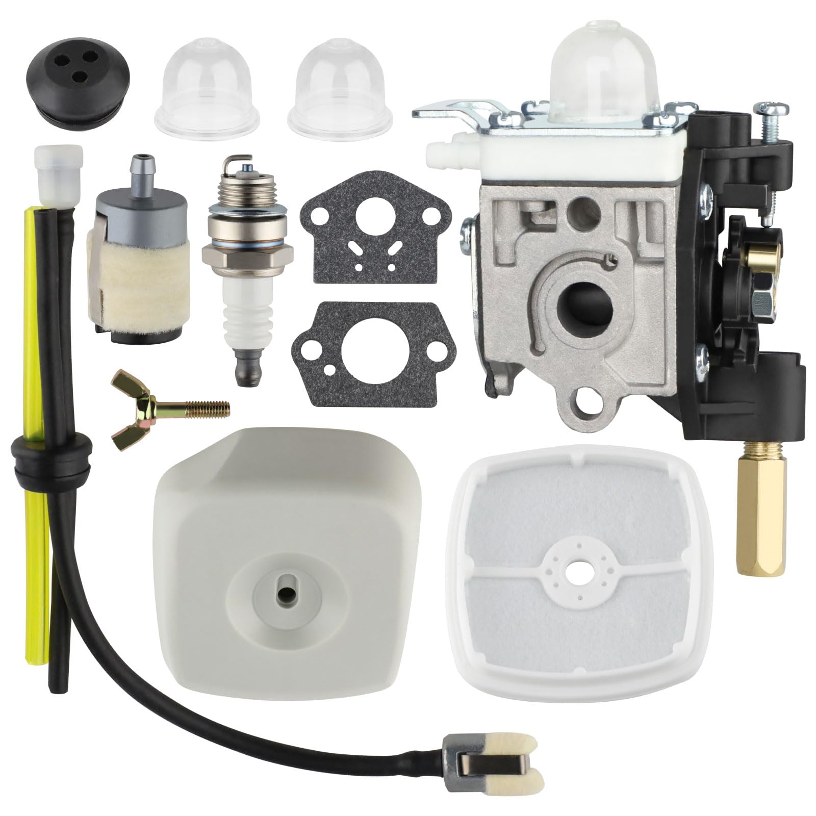 Echo SRM230 Carburetor Tune Up Kit - Compatible with HC150 HC151 SRM210 SRM211 GT200 PE200 PE201 PPF210 PPF211 - Includes Air Filter - Perfect for Edger, Trimmer & Brushcutter Maintenance & Repair