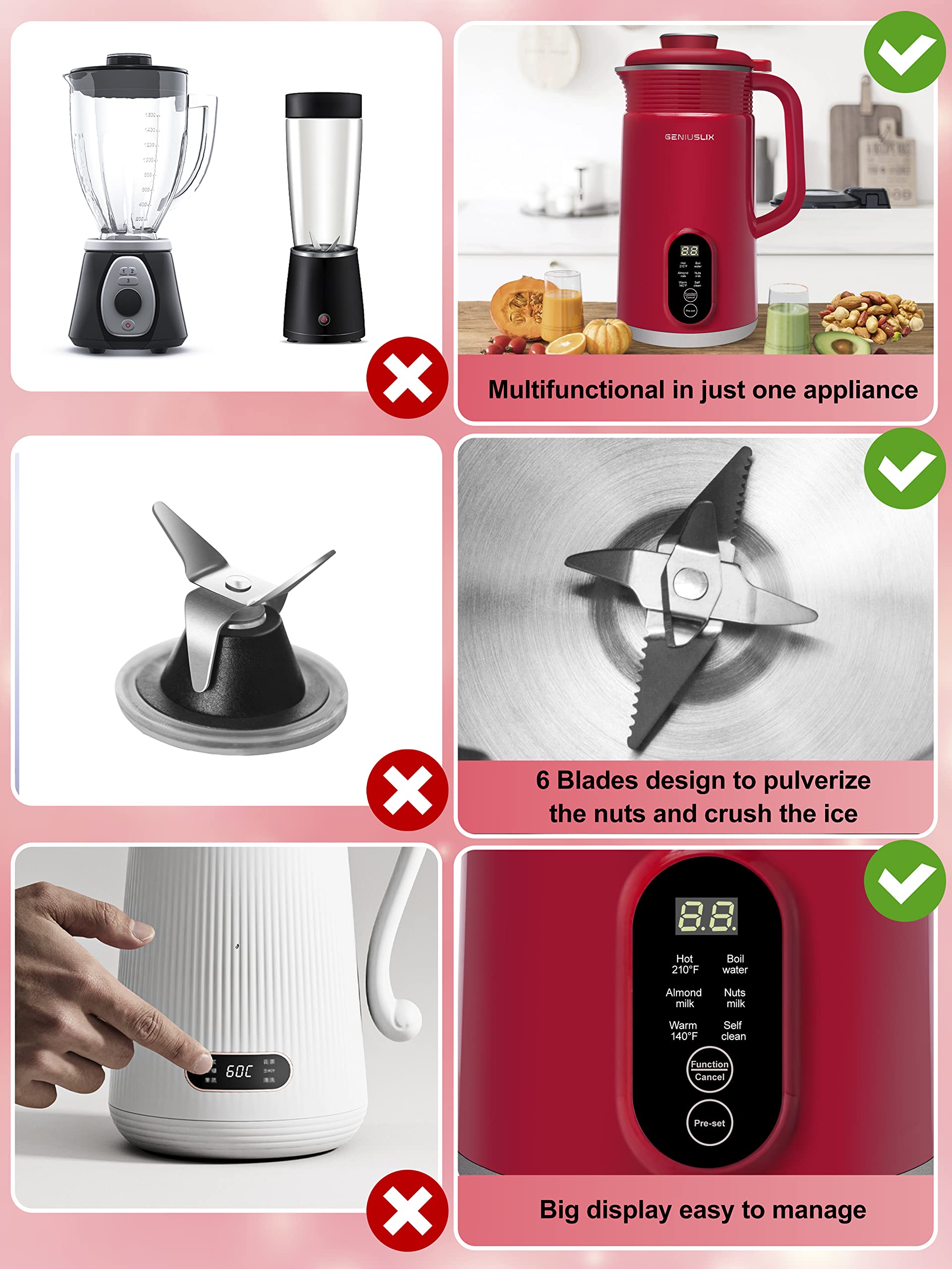 **Electric Nut Milk Maker Machine - Homemade Almond, Coconut, Cashew & Oat Milk Maker with Auto Clean & Temperature Control - Perfect for Vegan, Dairy-Free & Plant-Based Beverages - Great for Smoothies, Coffee & Healthy Breakfasts**