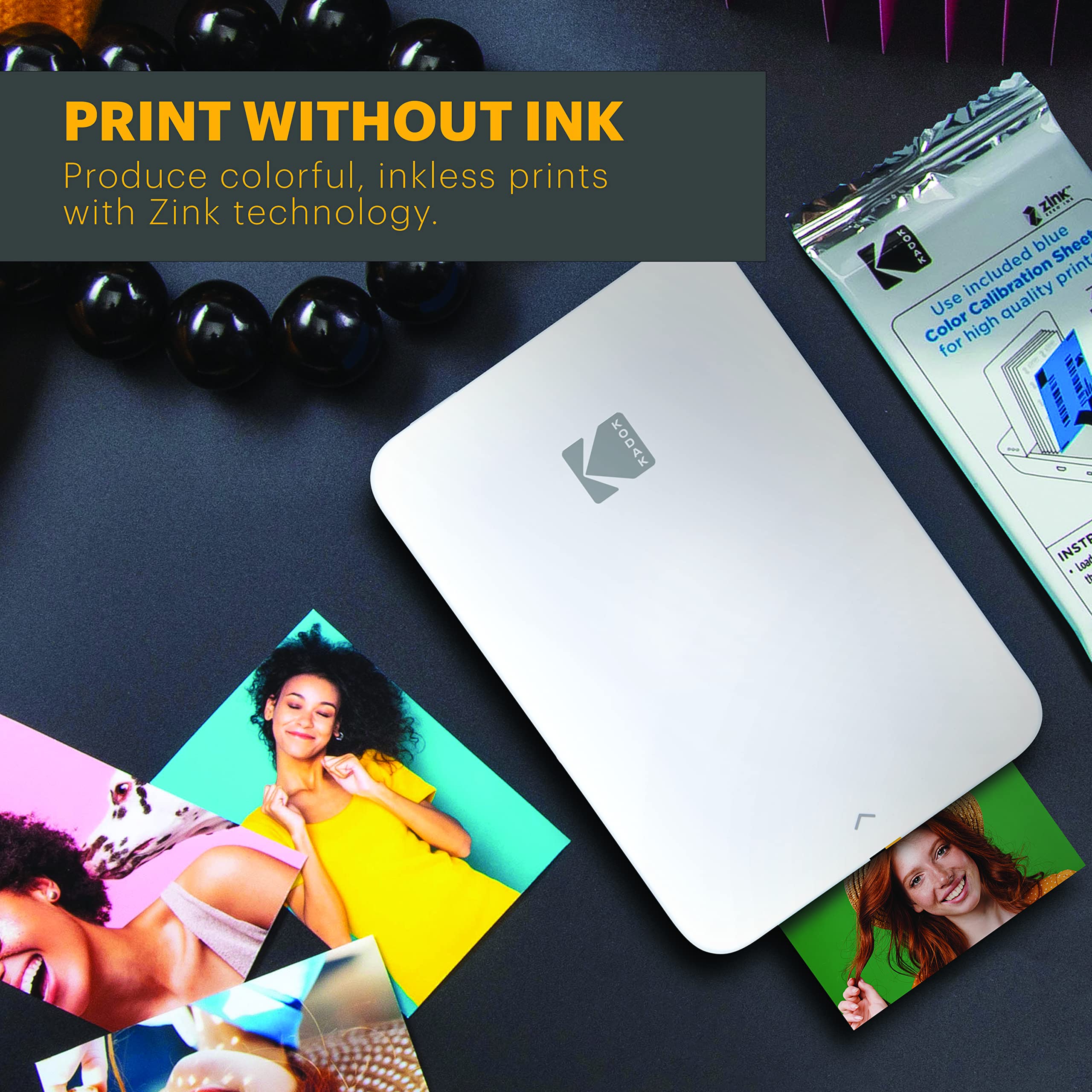 KODAK Step Instant Smartphone Photo Printer - 75 Sheets Bundle - Portable Mini Wireless Mobile Printer for iPhone & Android - Bluetooth Compatible Zink 2x3