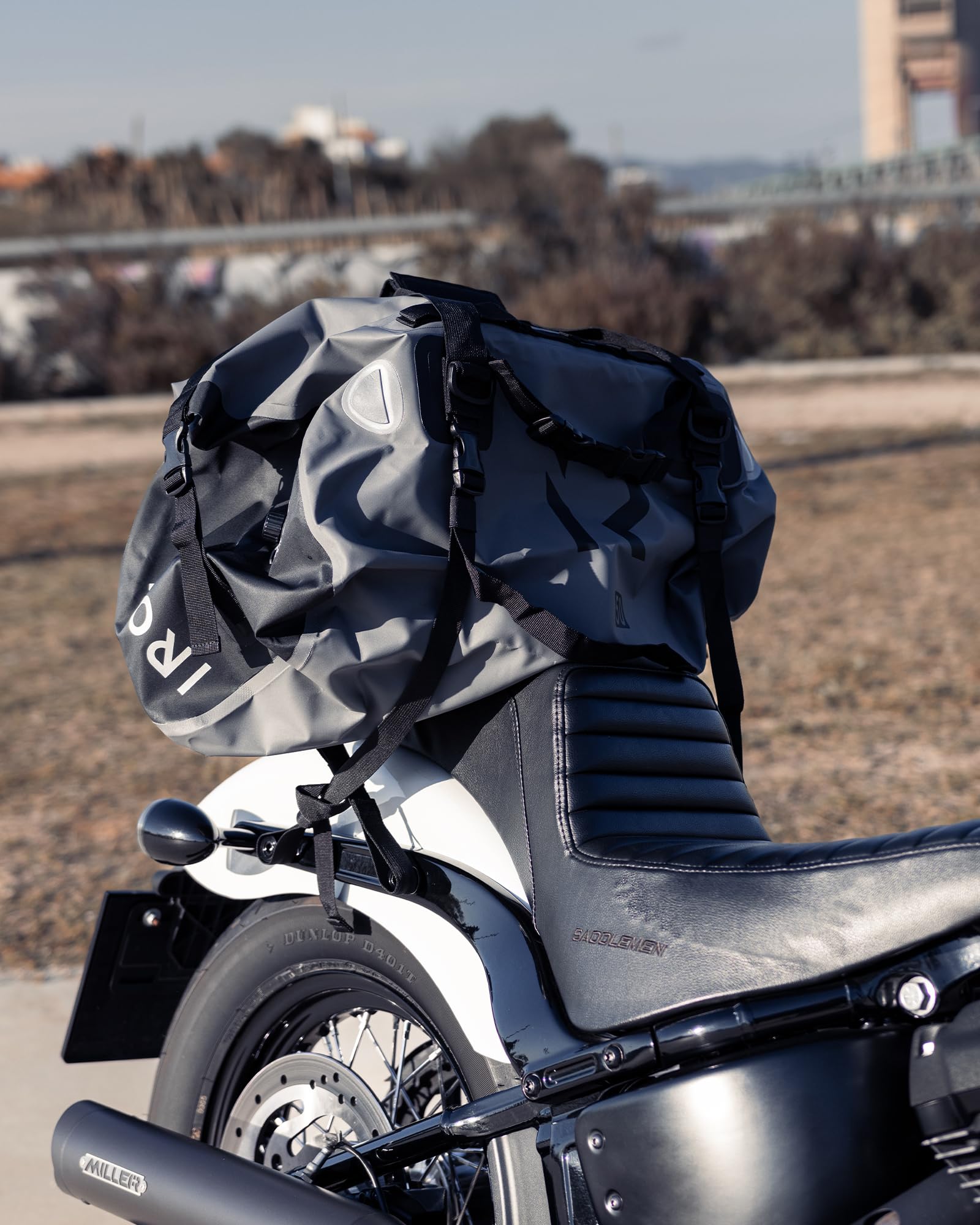 BORLENI 30L Waterproof Motorcycle Dry Bag - Durable Motorcycle Tail Bag with Large Storage Space for Riding, Skiing, Travel, Hiking & Camping (Gray) - Perfect for Outdoor Adventures and Road Trips