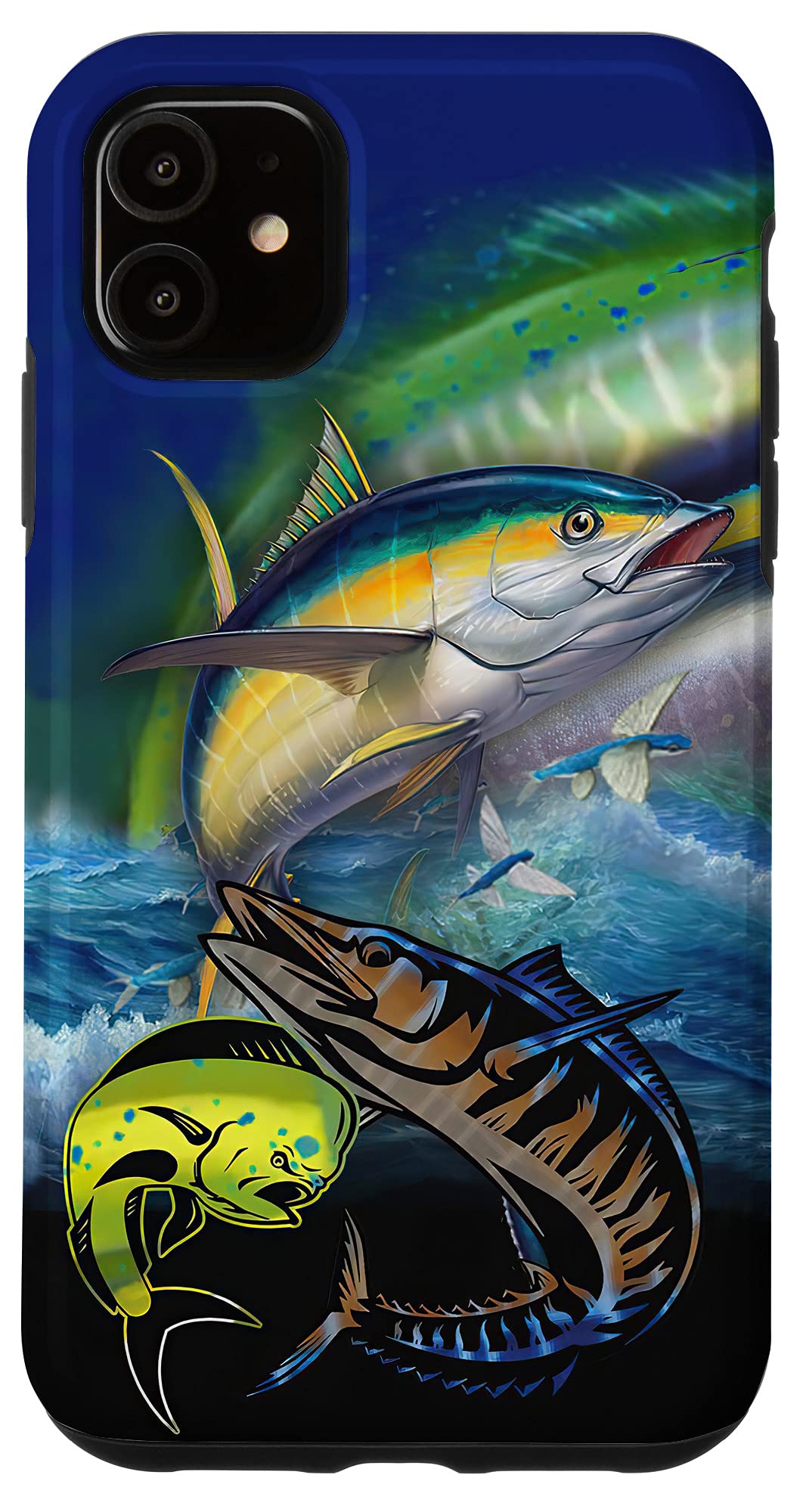 iPhone 11 Custom Fishing Camo Case - Personalized Gift for Mahi-Mahi, Wahoo & Tuna Anglers | Perfect for Deep Sea Fishing & Outdoor Adventures
