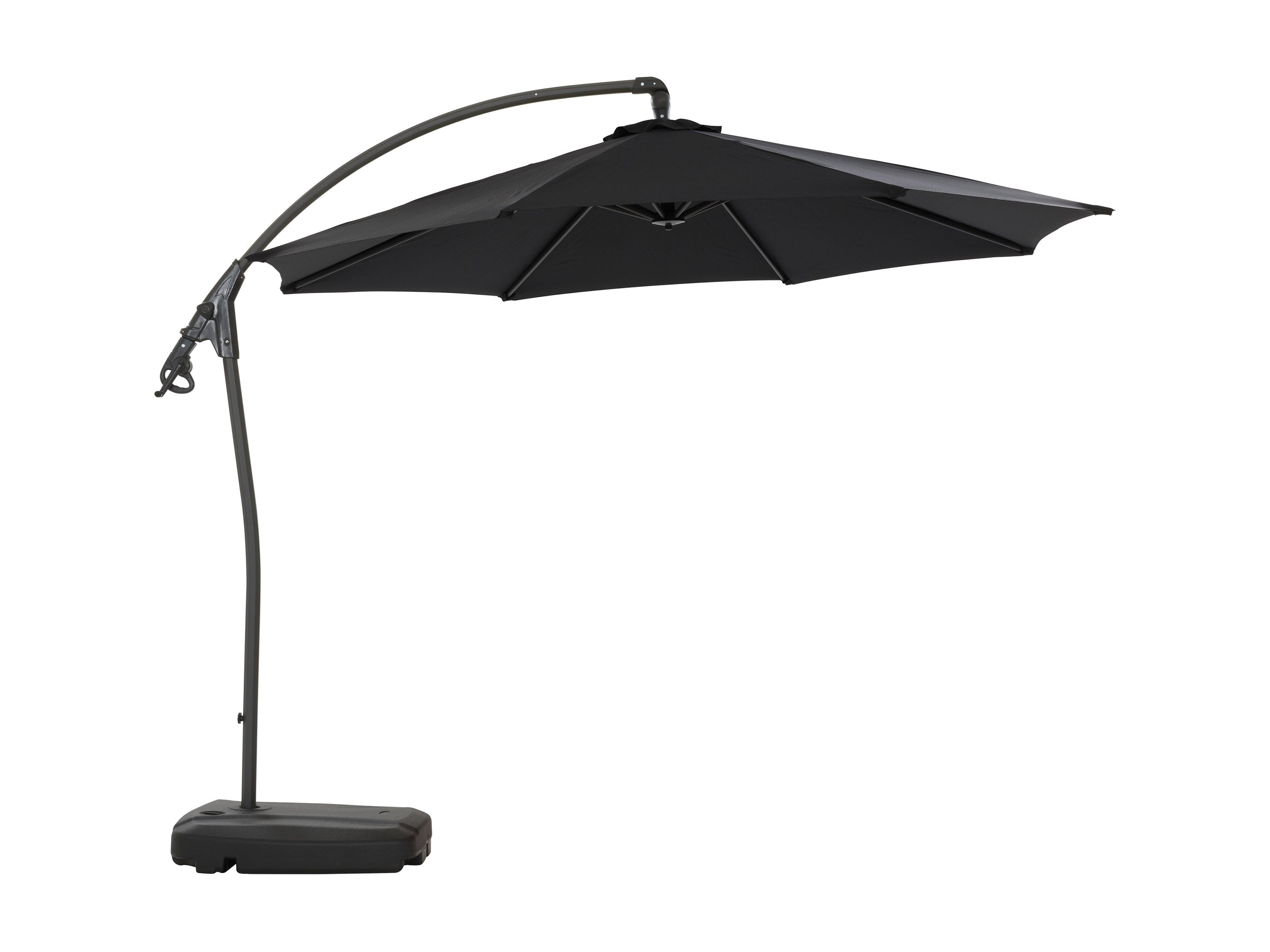 10ft Black Cantilever Umbrella with Heavy Duty Base - Patio, Poolside & Outdoor Shade Solution for Backyard, Garden and Deck