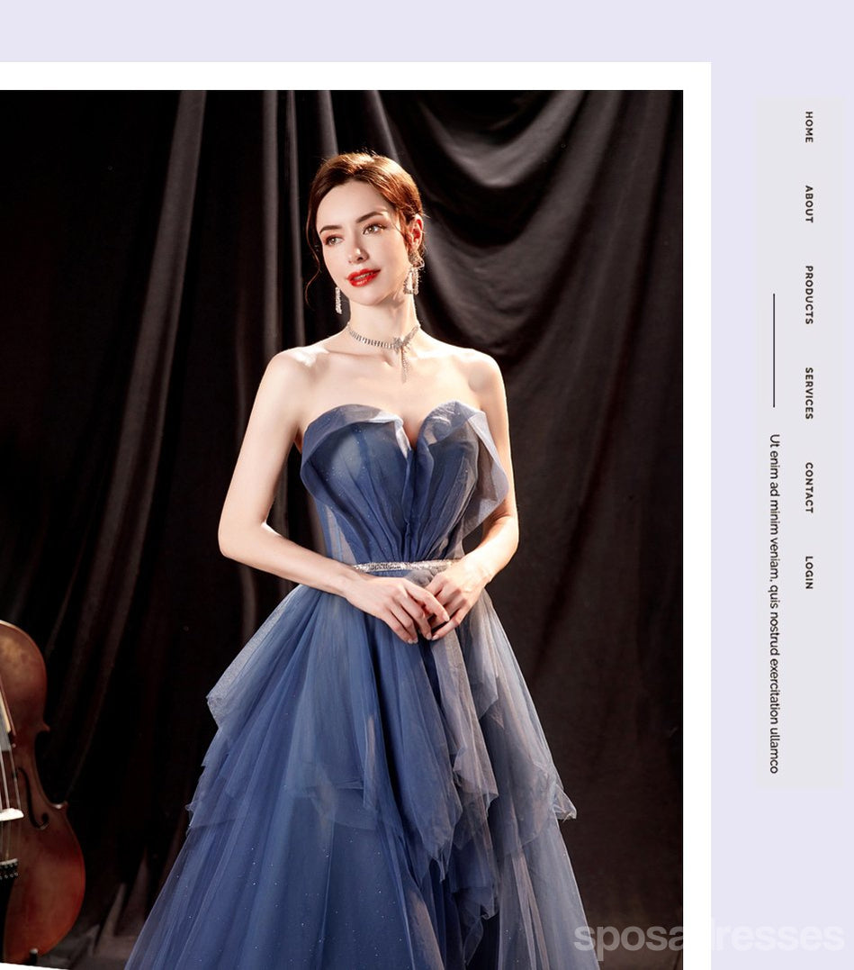 Elegant Blue A-Line Sweetheart Sleeveless Prom Dress for Women | Affordable Party & Homecoming Dance Gown | Perfect for Formal Events, Weddings & Special Occasions