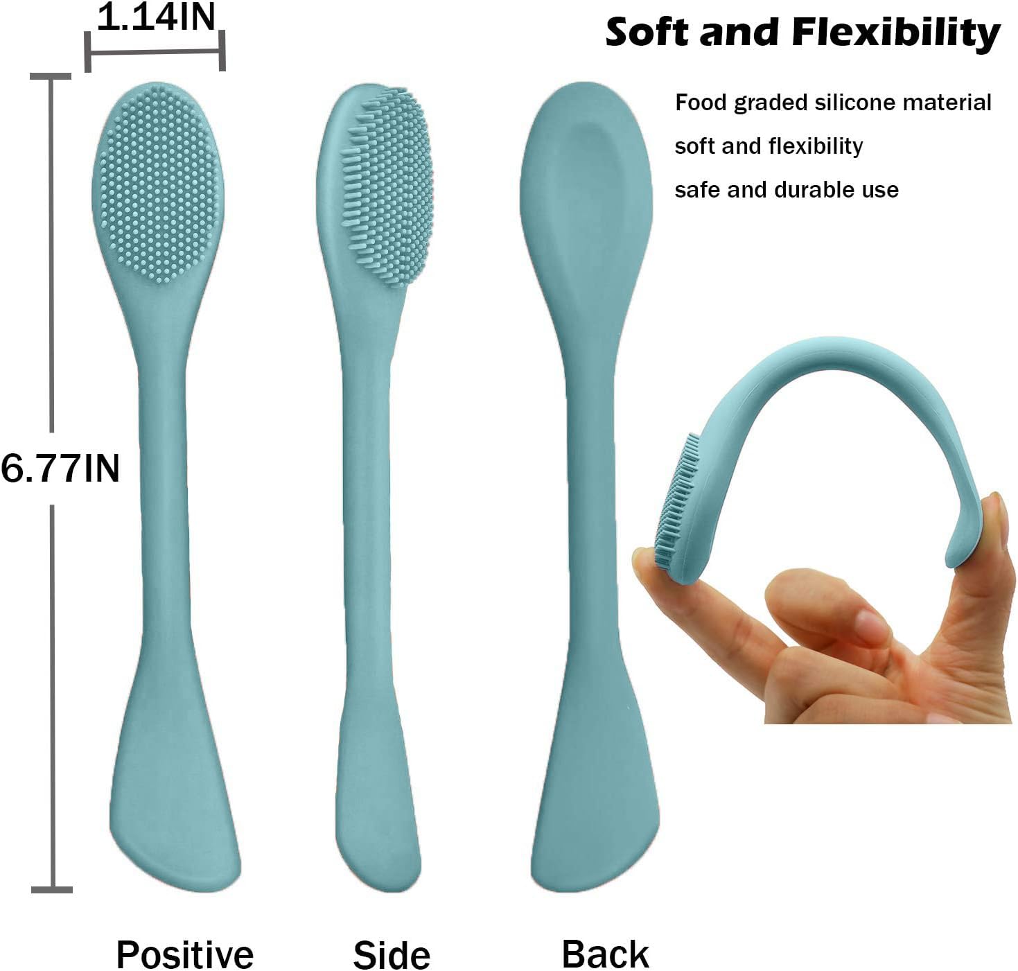 2-in-1 Silicone Facial Cleansing Brush & Exfoliator - Gentle Face Scrubber for Blackhead Removal, Makeup Cleansing & Skin Massage | Perfect for Mud Masks, Clay Treatments & DIY Skincare Routines | Ideal for Daily Cleansing & Spa-Like Home Facial Care