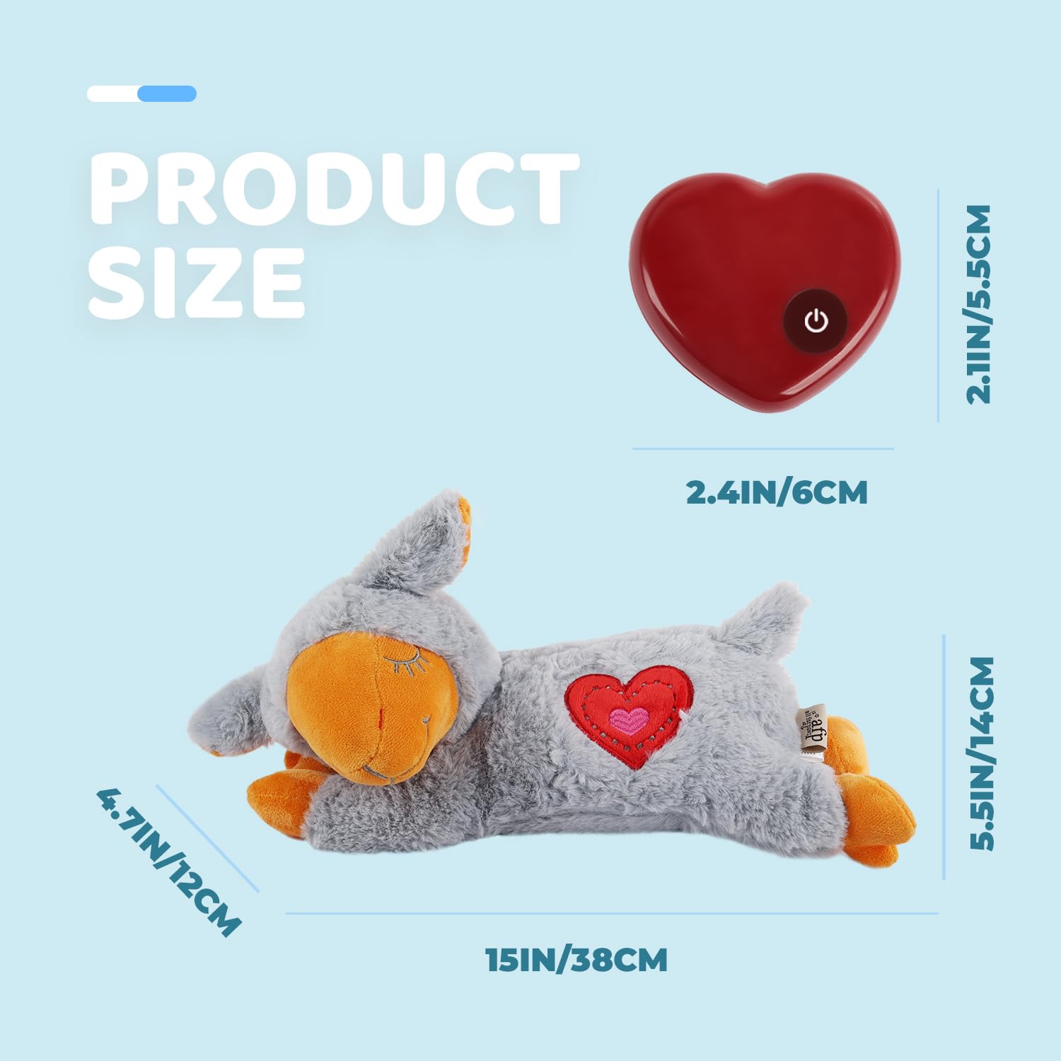 ALL FOR PAWS Dog Stuffed Animals with Heartbeat - Calming Anxiety Relief & Behavioral Training Toy for Puppies & Small Dogs - Perfect for Separation Anxiety, Crate Training, and Comforting Nervous Pets