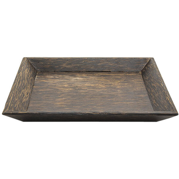 FOH Square Palm Wood Plates - Set of 6, 9.5 Inch - Eco-Friendly Disposable Dinnerware for Parties, Picnics & Home Decor