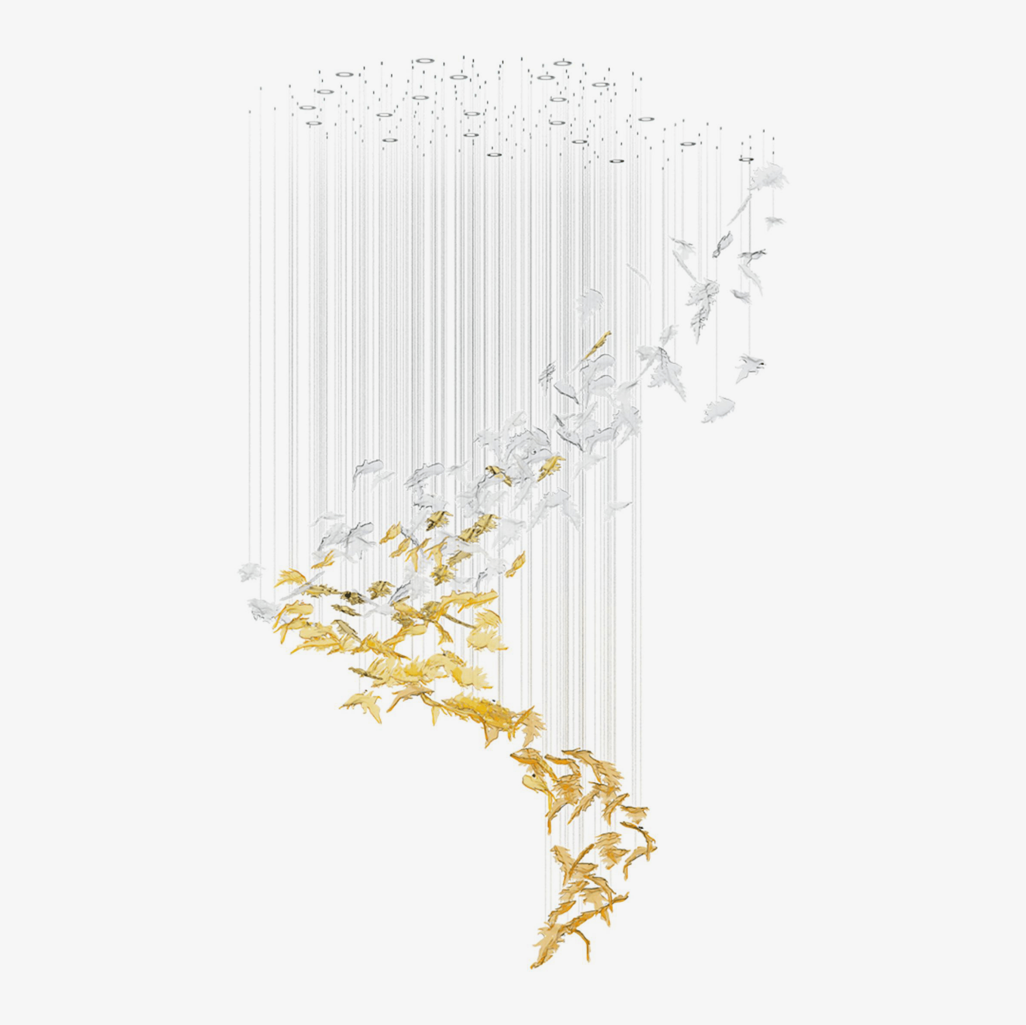 Elegant Flying Leaves Chandelier - Modern Crystal Ceiling Light Fixture for Dining Room, Living Room & Bedroom Decor