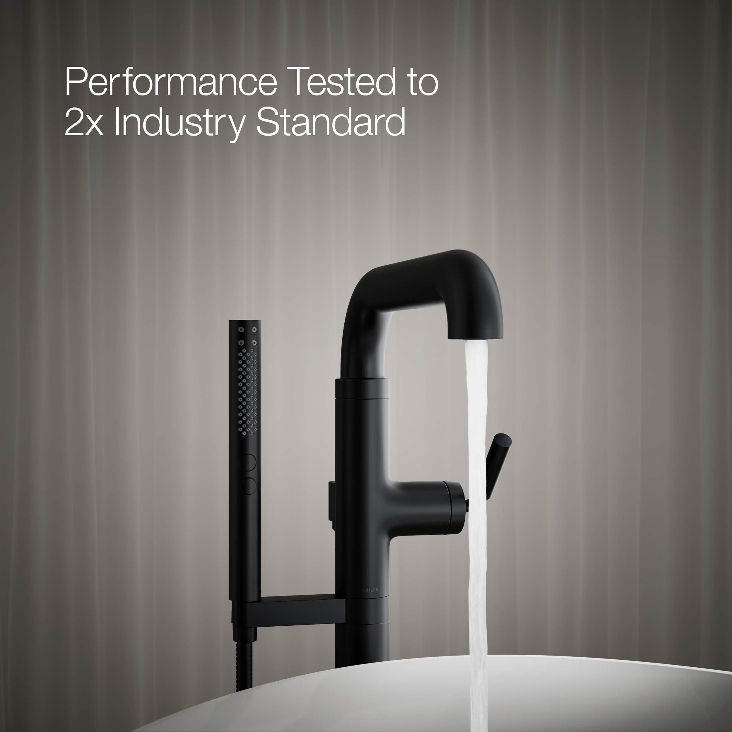 KOHLER TONE® Freestanding Bathroom Faucet Trim - Modern Matte Black Bathroom Sink Faucet for Vanity, Vessel Sink & Freestanding Tubs - Perfect for Bathroom Renovation & Luxury Spa Experience