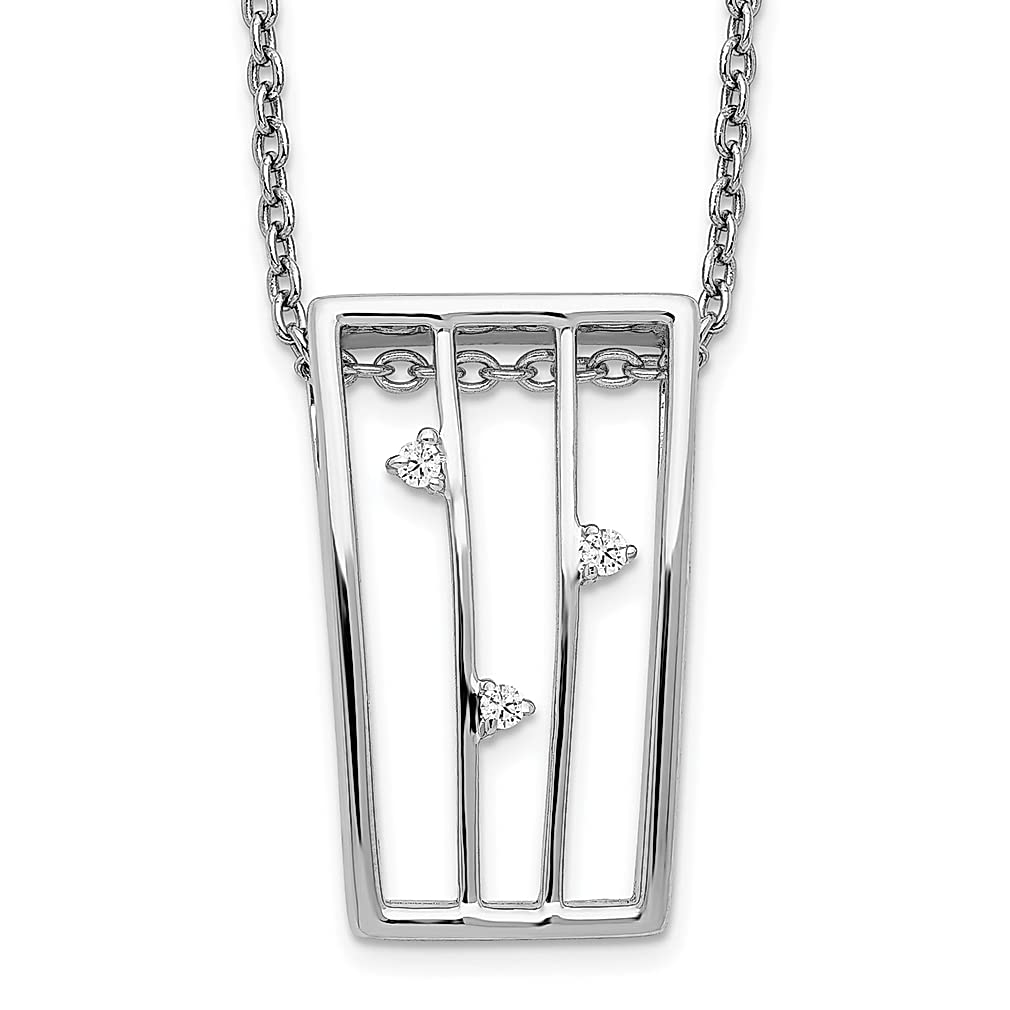 925 Sterling Silver 18 Inch Diamond Chain Necklace with 2 Extender Pendants - Geometric Fine Jewelry Gift for Women - Perfect for Weddings, Anniversaries & Special Occasions