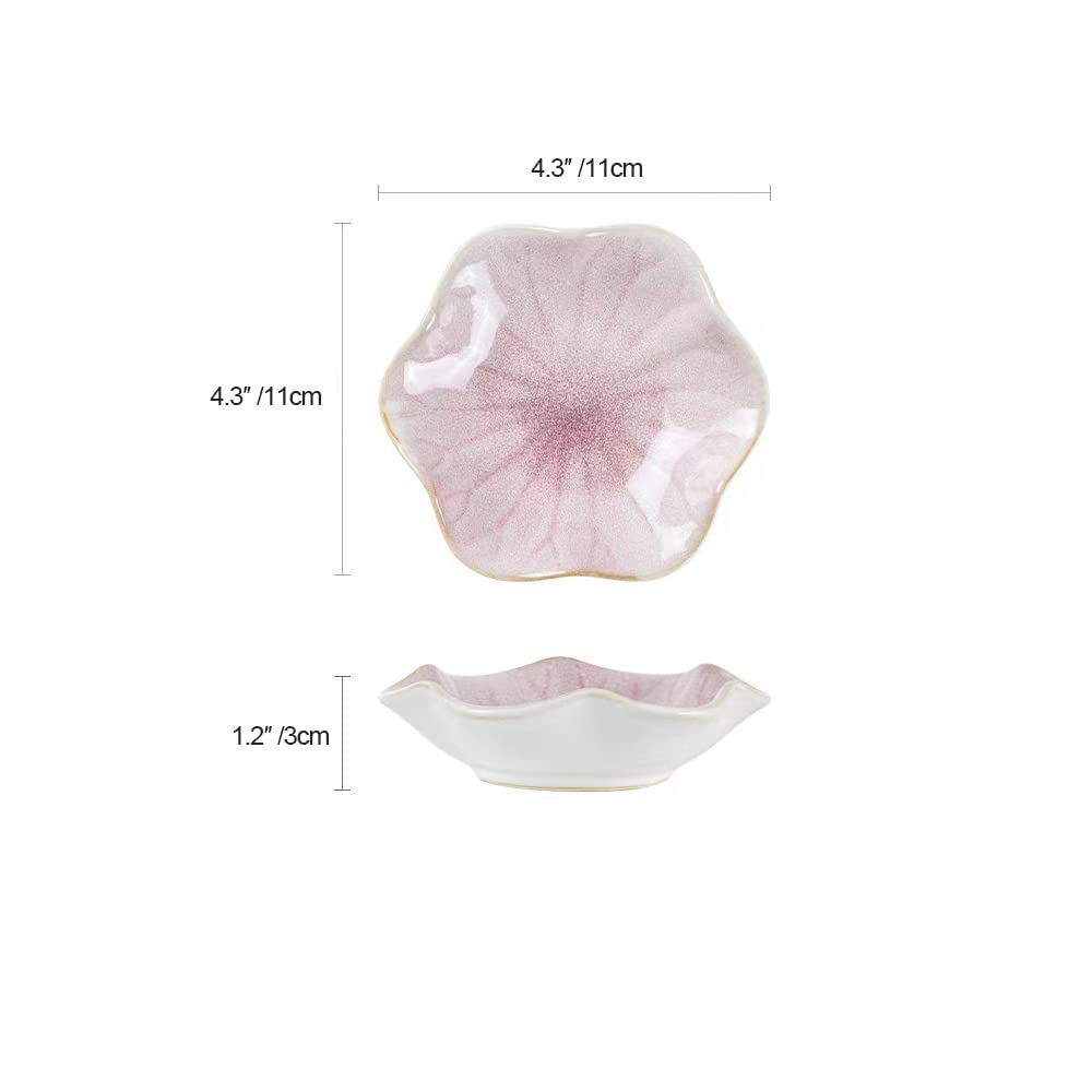 Lotus Leaf Shaped Ceramic Jewelry Tray - Small Key Bowl & Trinket Dish for Necklace, Earrings, Rings - Elegant Home Decor Gift for Mom, Sister, Best Friend (Pink) | Perfect for Vanity, Dresser, Nightstand & Bathroom Organization