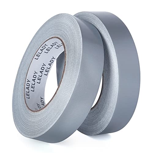LELADY Heavy Duty Duct Tape 1 Inch x 40 Yards (2 Rolls) - Silver Gray Industrial Strength Adhesive Tape | Waterproof, No Residue | Perfect for Packing, Repairs, Home Improvement & Professional Use