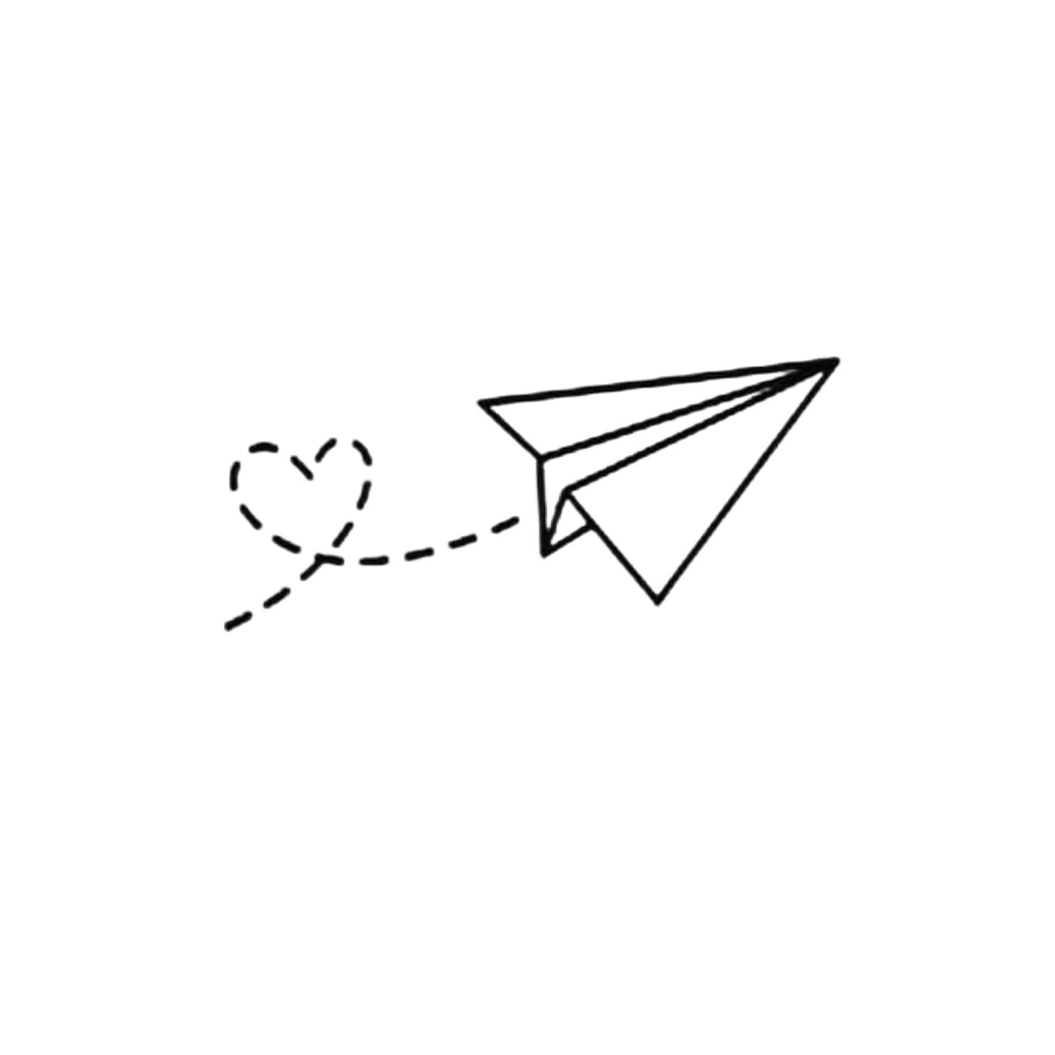 Simply Inked Mini Paper Plane Temporary Tattoo - Waterproof Fake Tattoos for Women, Men, Girls & Boys - 2x2 Inch Blue & Black Body Art Stickers - Perfect for Parties, Festivals, Travel & Everyday Wear