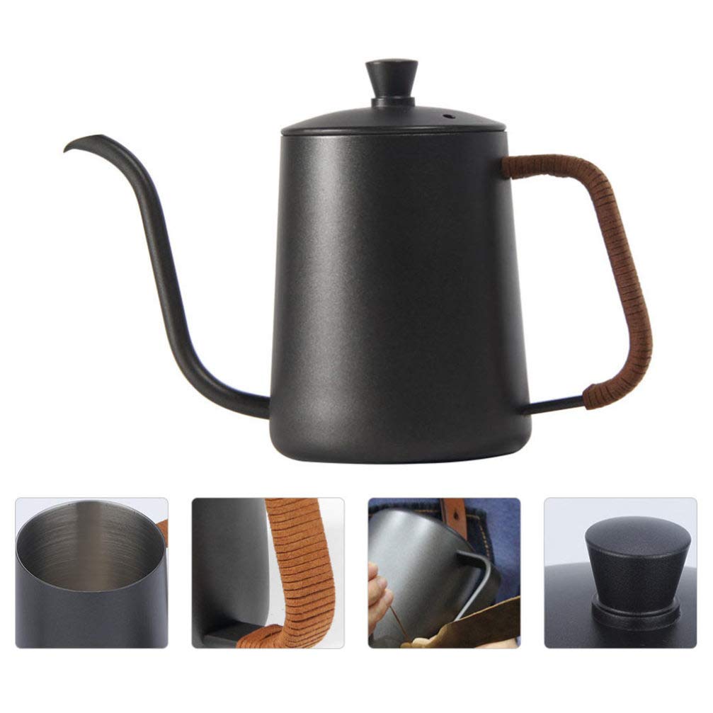 Cabilock 1-Piece Hand Pour Coffee Pot - Stainless Steel Drip Kettle for Pour Over Coffee, Tea Brewing & Hot Water - Perfect for Home, Office & Camping Use