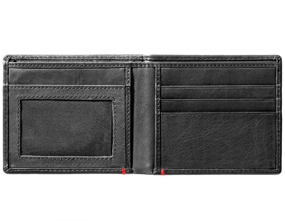 Vintage Zippo 1932 Replica Black Leather Wallet with Metal Plate Design - Perfect for Men's Everyday Carry & Gift Giving
