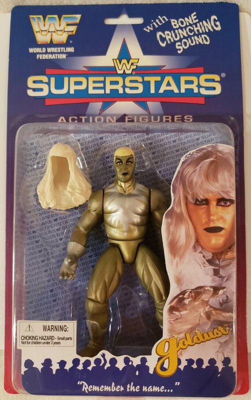 1996 WWF Jakks Pacific Superstars Series 1 Goldust Action Figure with Butterfly Card - Vintage Wrestling Collectible for Display & Gifts