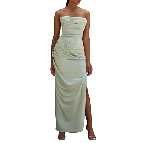 Ruched Split Light Green