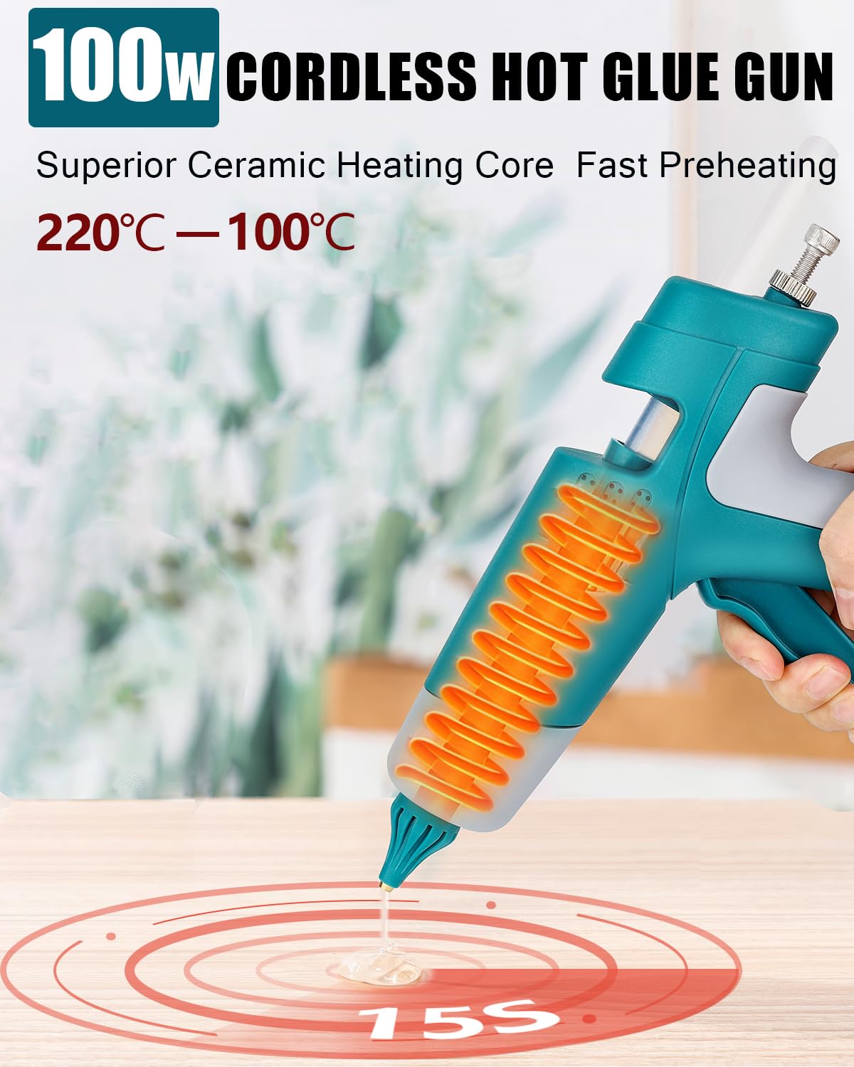 **Makita 18V LXT Cordless Hot Glue Gun Kit - 100W LED Digital Glue Gun with 10pcs 0.43