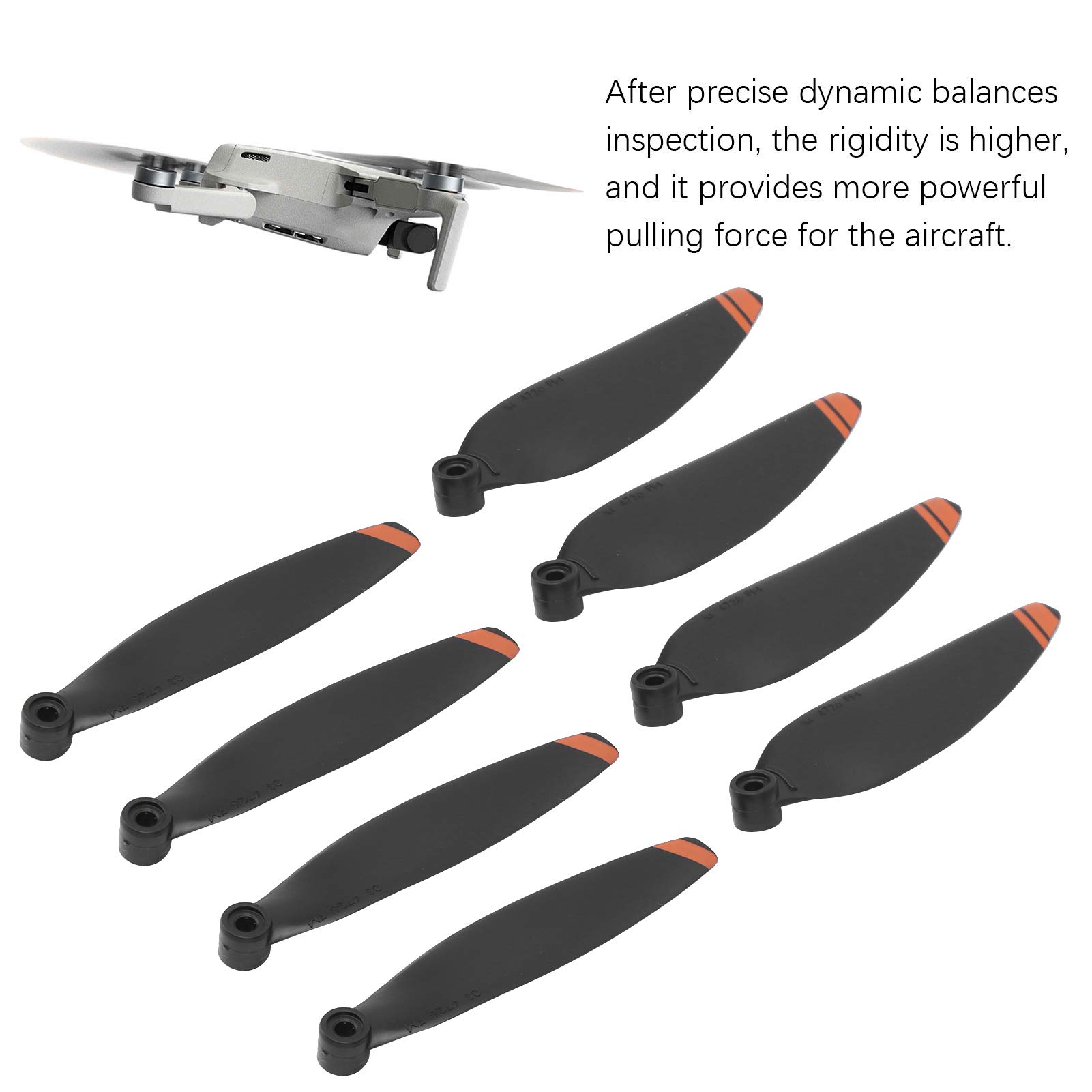 **Drfeify Drone Propellers, 2 Pairs Replacement Blades for DJI Mavic Mini 2 (Orange Edge) – Durable & Quiet Flight Accessories for Aerial Photography & Outdoor Adventures**