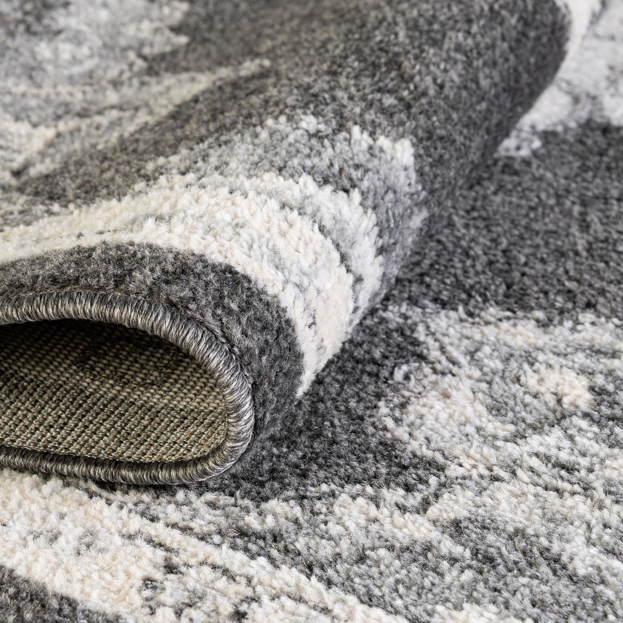 Unique Loom Parker Collection Area Rug - Kokulu 4' x 6' Oval Charcoal Gray - Soft Non-Slip Living Room Rug for Bedroom, Office & Home Decor