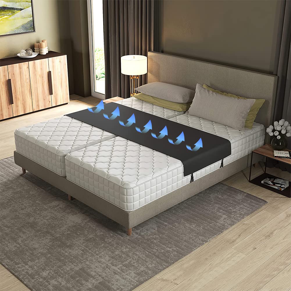 **Split King Gap Filler for Adjustable Bed - Queen to King Bed Converter Kit | Twin Bed Connector to Create One King Bed | Perfect for Adjustable Beds, Memory Foam Mattresses & Guest Room Setup (Black)**