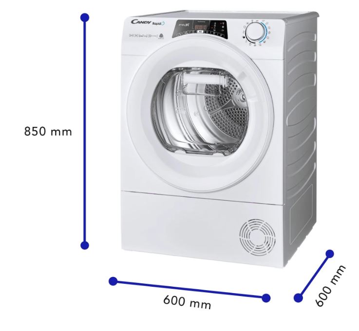Rapido H10A2TCEX 10kg Heat Pump Dryer - Energy Efficient & Fast Drying for Home & Laundry Room | Perfect for Apartments & Small Spaces