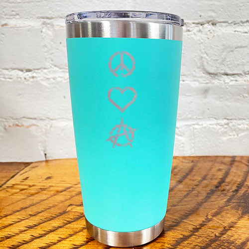 Insulated Stainless Steel Tumbler with Peace & Disorder Design - 20oz Vacuum Flask for Coffee, Tea & Cold Drinks - Perfect for Office, Gym, Travel & Outdoor Activities