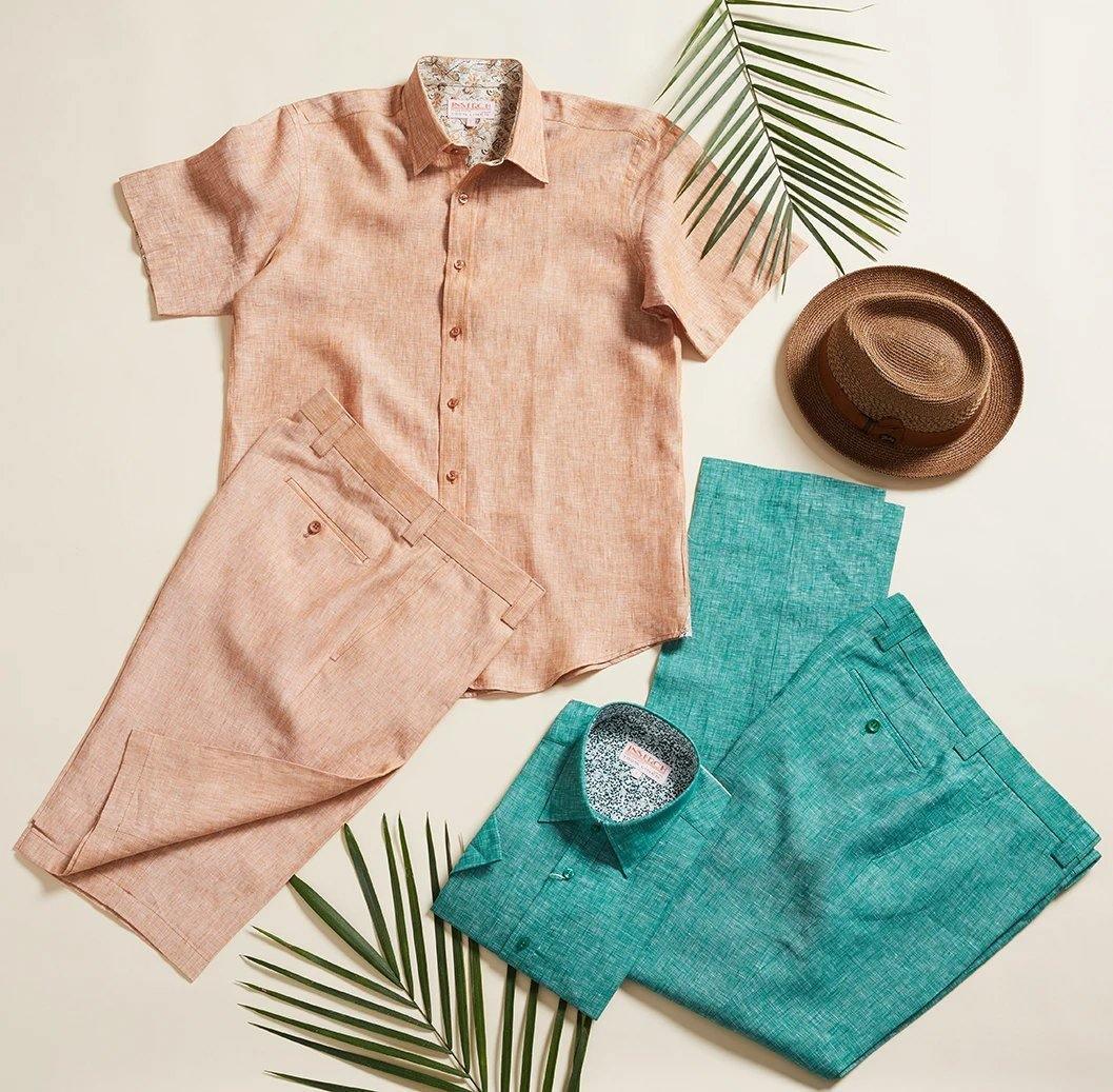 Inserch Men's Casual Linen Short Sleeve Shirt - Breathable Summer Button Down Top for Beach, Travel & Outdoor Activities
