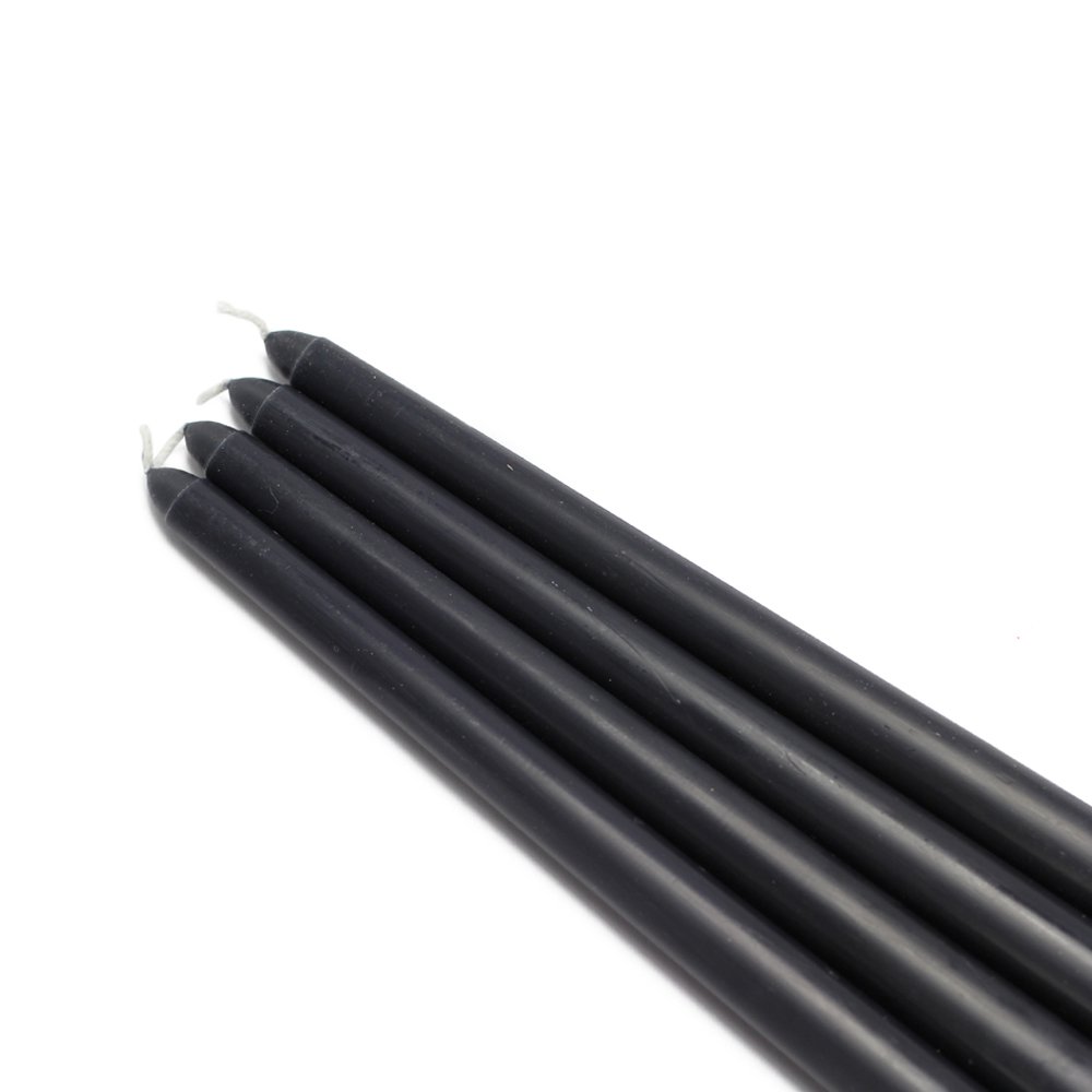 144-Piece 12-Inch Black Taper Candles for Weddings, Dining, and Home Decor – CEZ-084_12