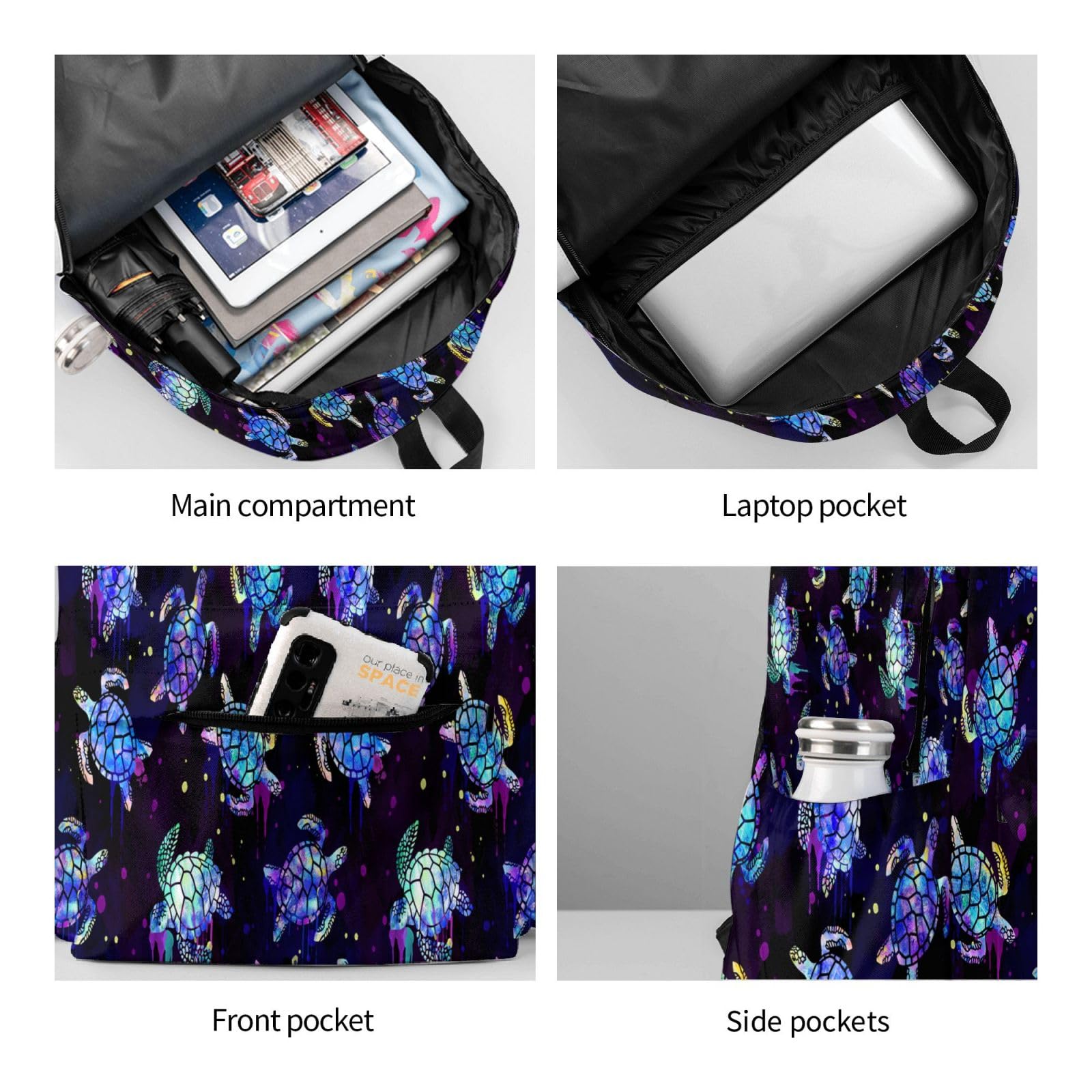 Women's Lightweight Waterproof 16.9 Inch Laptop Backpack - Casual Travel Hiking Daypack with Sea Turtle Design | Perfect for Work, School, College & Outdoor Adventures