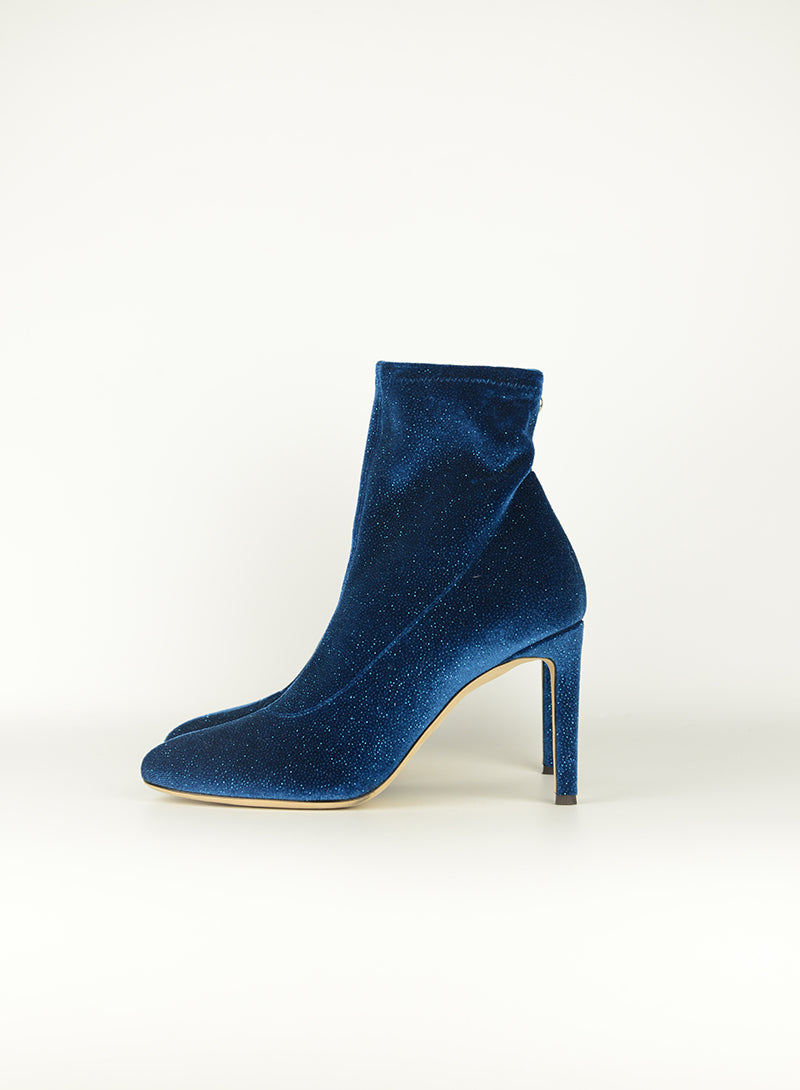 Zanotti Blue Petrol Lurex Tronchetti Boots - Size 36 | Stylish Winter Fashion for Women | Perfect for Parties & Night Out