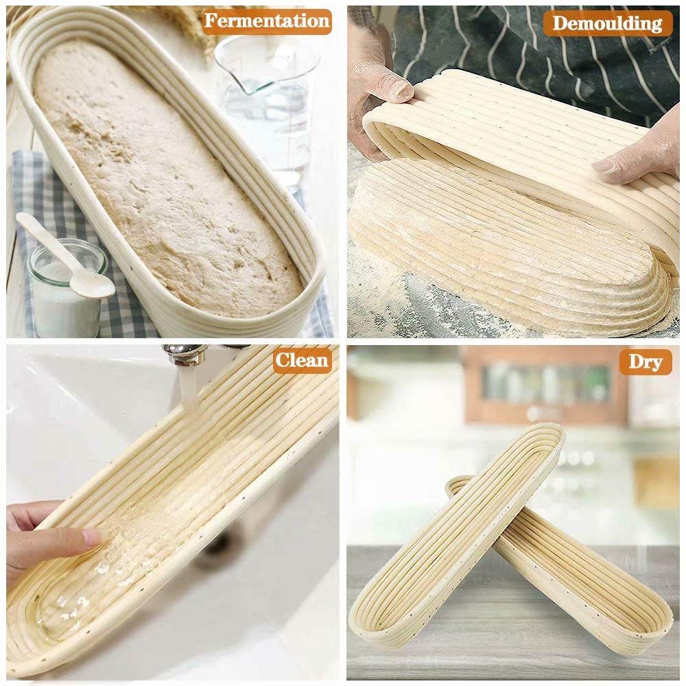 5 Inch Round Bread Banneton Proofing Basket with Linen Liner - Handmade Rattan Dough Rising Bowl for Sourdough Bread Baking | Perfect for Professional & Home Bakers (17x2 Inch) | Ideal for Artisan Bread Making, Kitchen Baking & Gift Giving