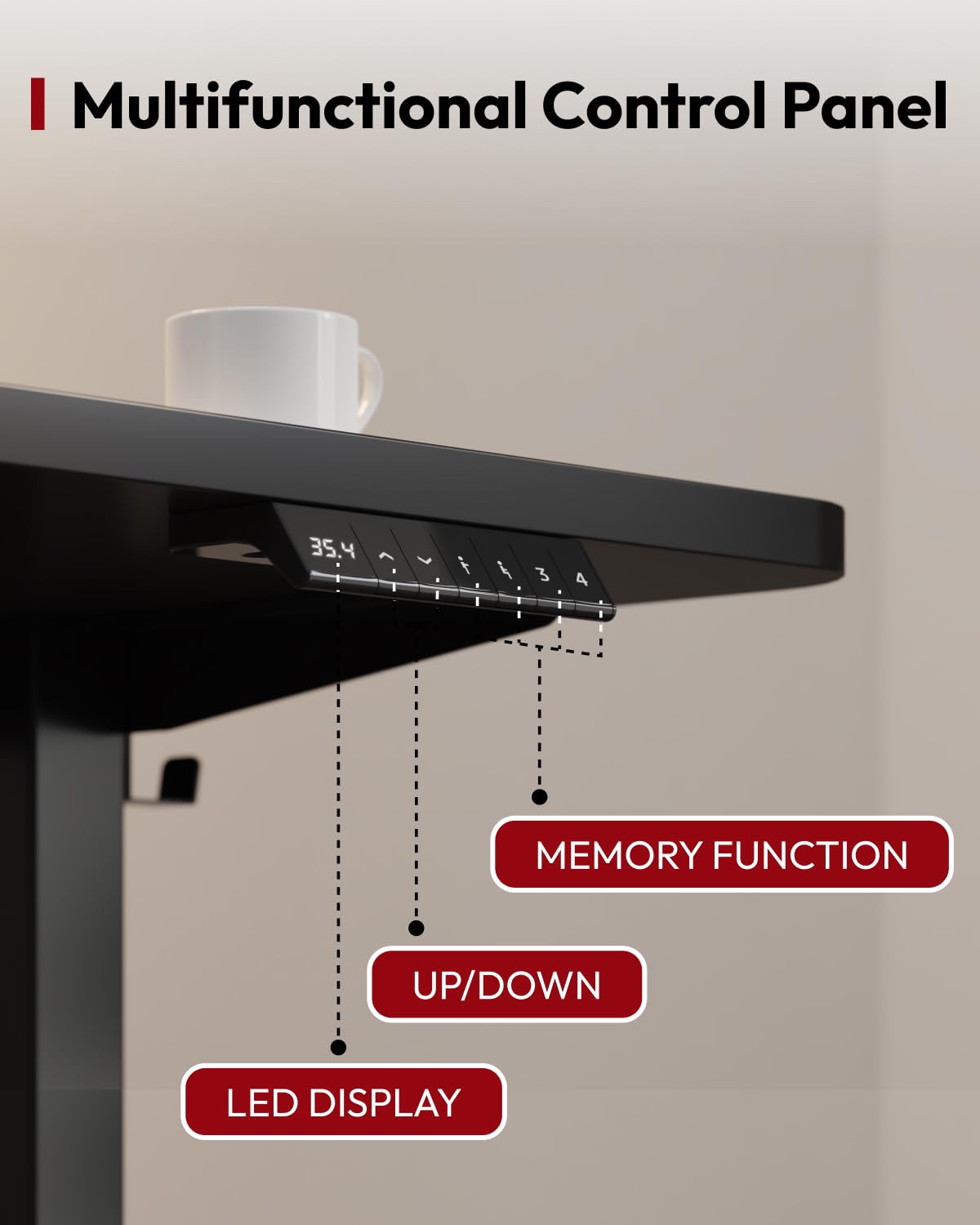 SANODESK Electric Standing Desk 40x24 Inches - Height Adjustable Sit Stand Desk with Splice Board for Home Office (Black Frame/Black Top) | Ergonomic Workstation for Remote Work & Gaming Setup