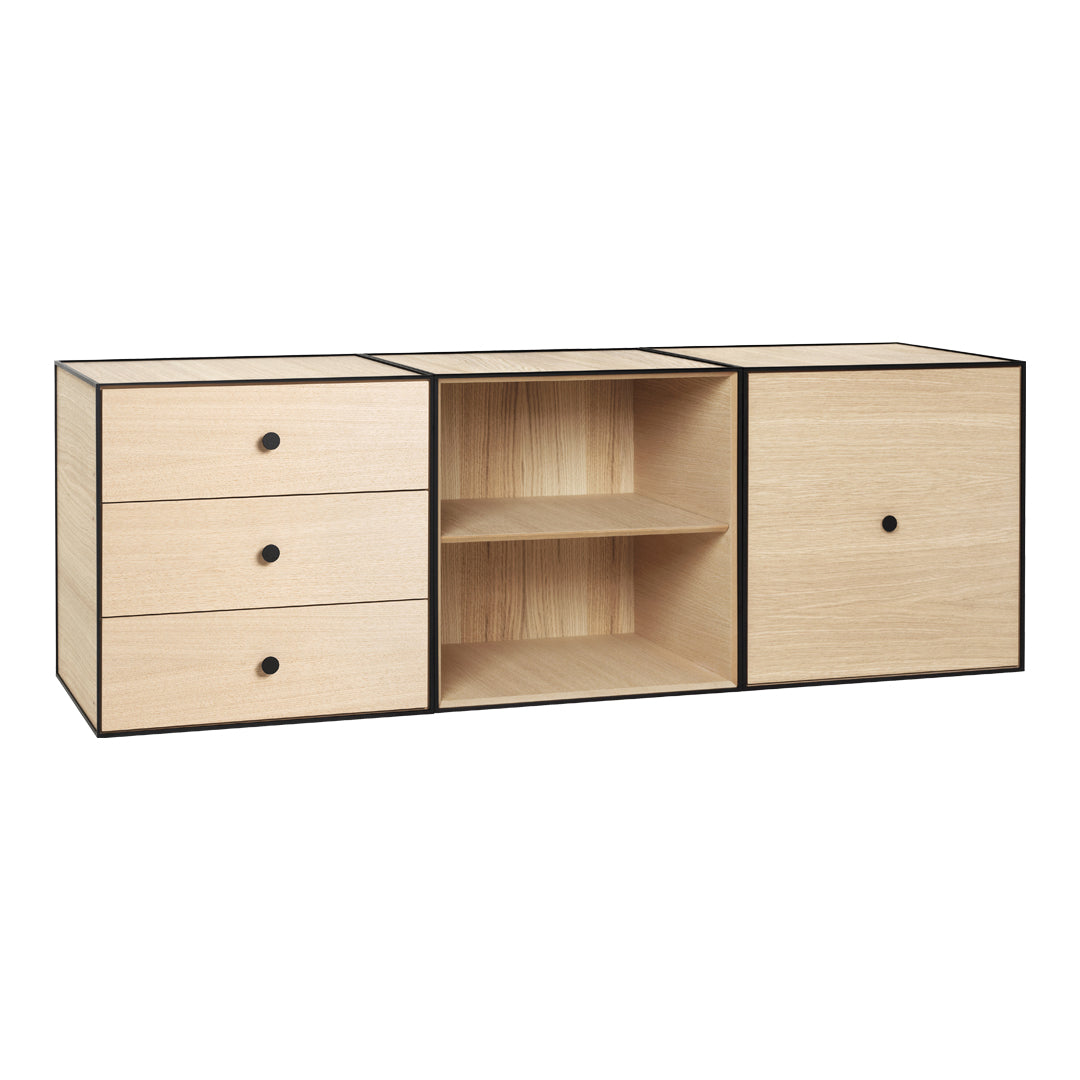 Modern Wooden Frame Sideboard Trio Set - Stylish Buffet Cabinet for Dining Room, Living Room & Entryway Storage | Perfect for Home Decor & Organizing Dishes