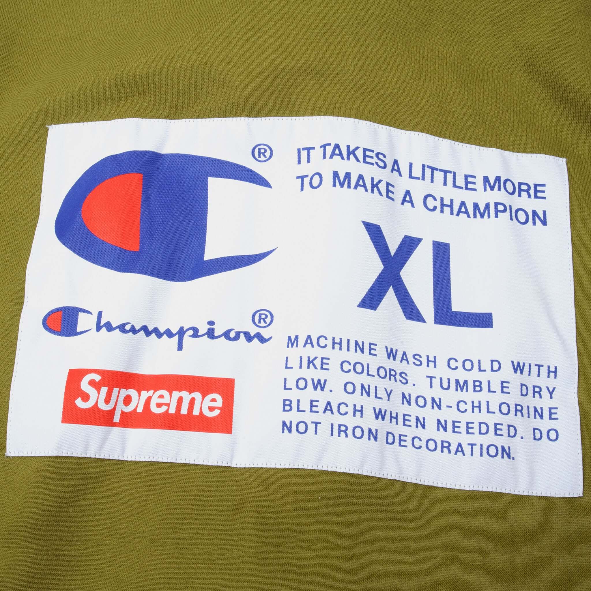 Champion x Supreme Big Label Sweatshirt Hoodie FW18 Size XL - Streetwear Fashion for Men & Women | Gym, Casual Wear & Urban Style