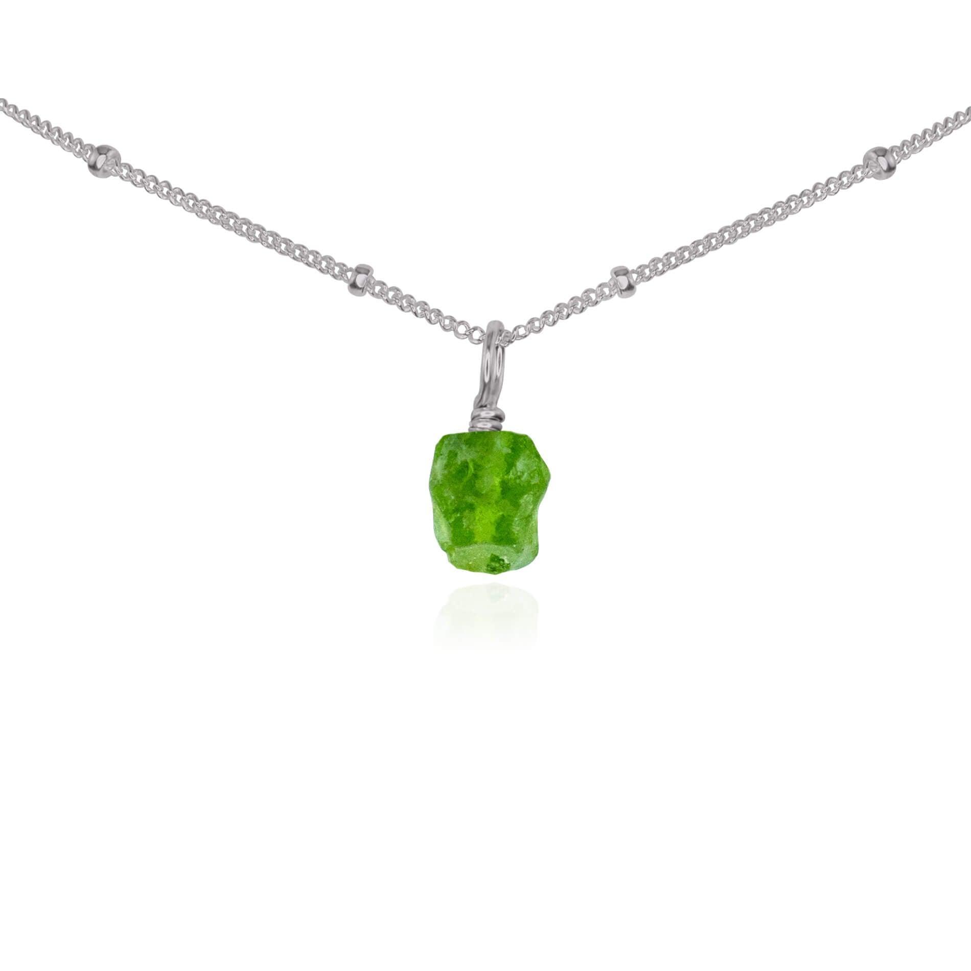 Tiny Rough Peridot Gemstone Pendant Choker Necklace - Natural Olive Green Stone Jewelry for Women, Boho Chic Layering Piece | Perfect for Everyday Wear, Gift Giving & Spiritual Healing