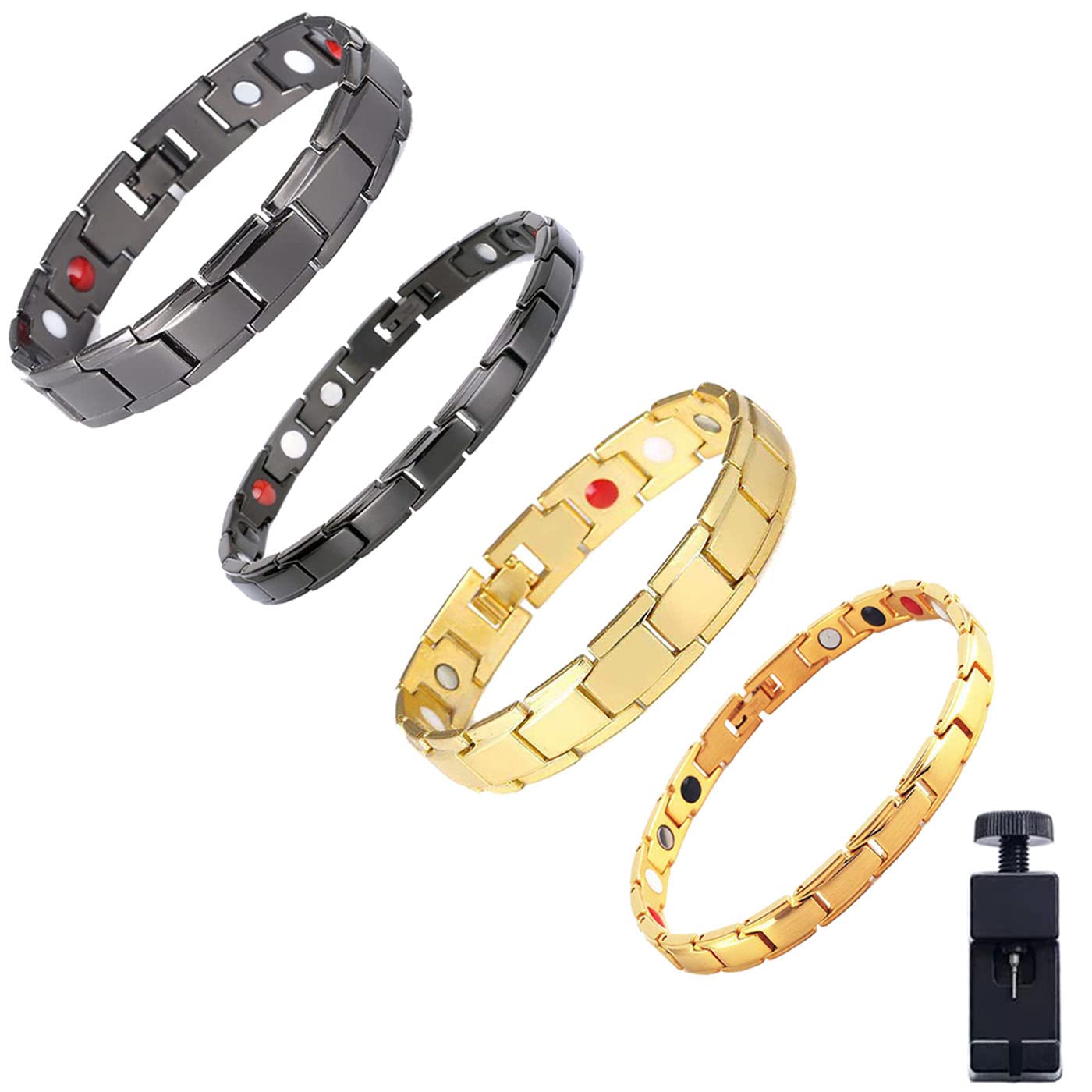 Ronglry Magnetic Therapy Bracelet for Women & Men - Lymph Detox & Pain Relief - Energy Health Bracelet for Anxiety & Weight Loss - Stylish Jewelry for Daily Wear, Workout & Relaxation