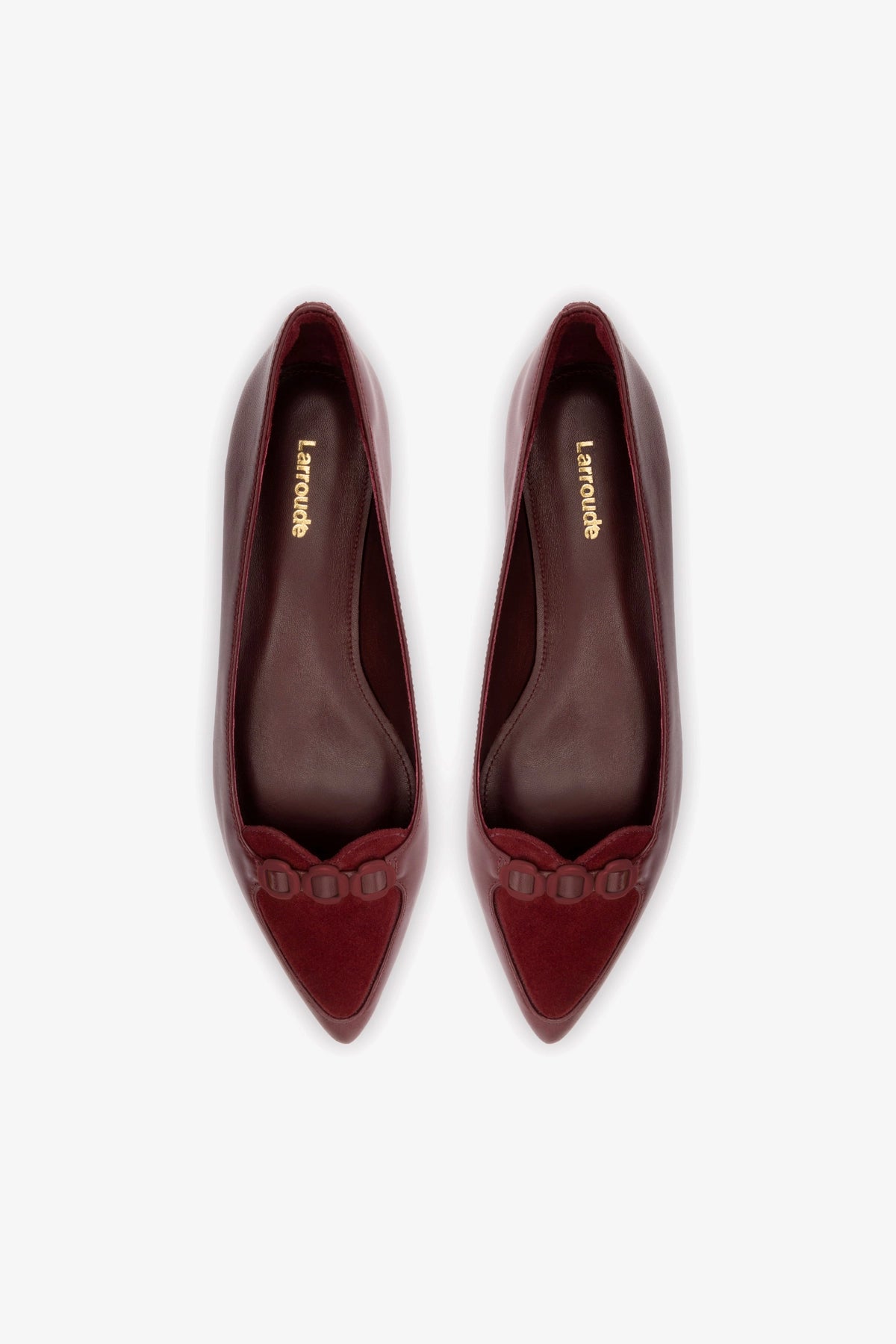 Audrey Flat Shoes for Women - Burgundy Leather Ballet Flats - Comfortable & Stylish for Work, Office, and Casual Wear