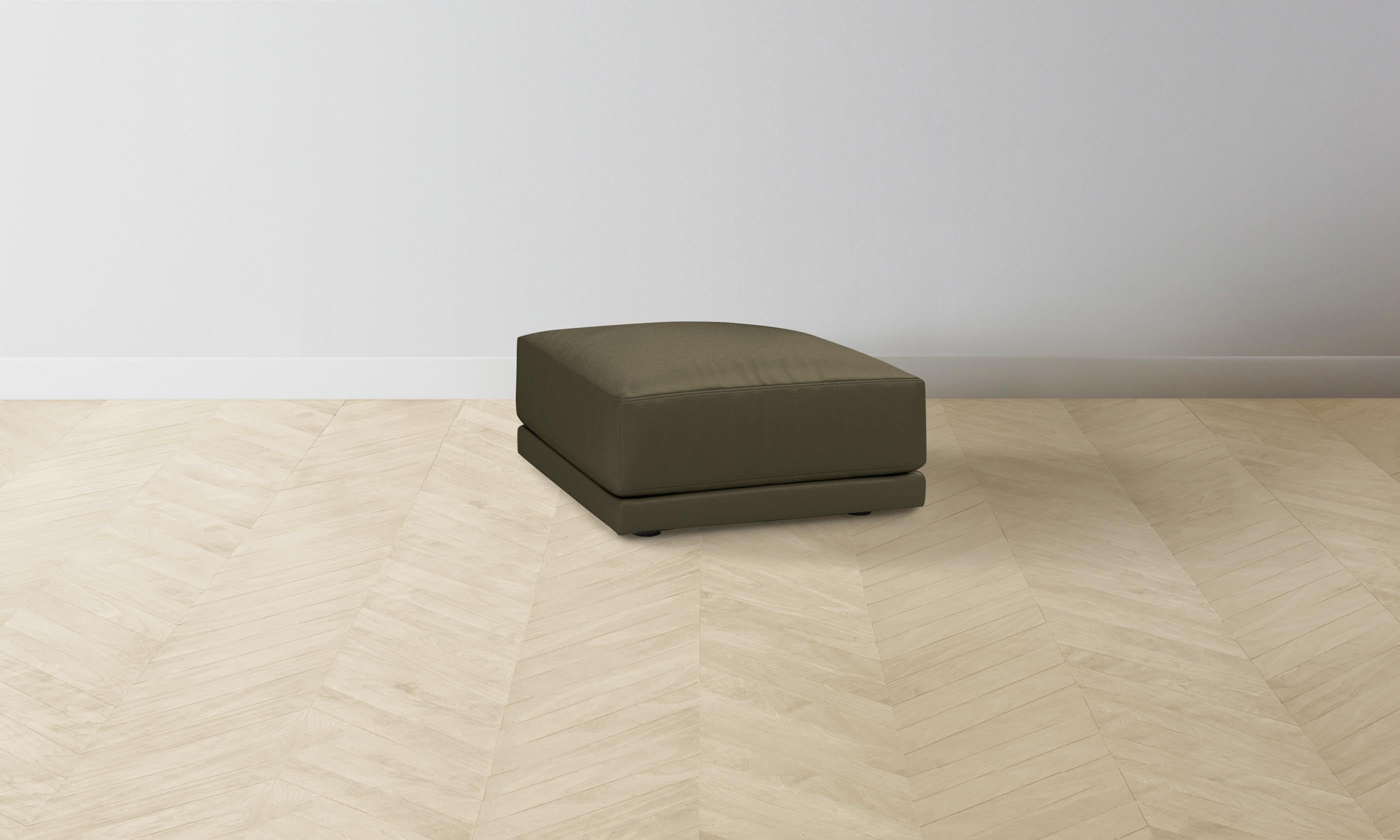 Premium Pebbled Leather Ottoman in Truffle Brown - The Jones Ottoman for Living Room, Bedroom & Office - Stylish Footrest & Extra Seating