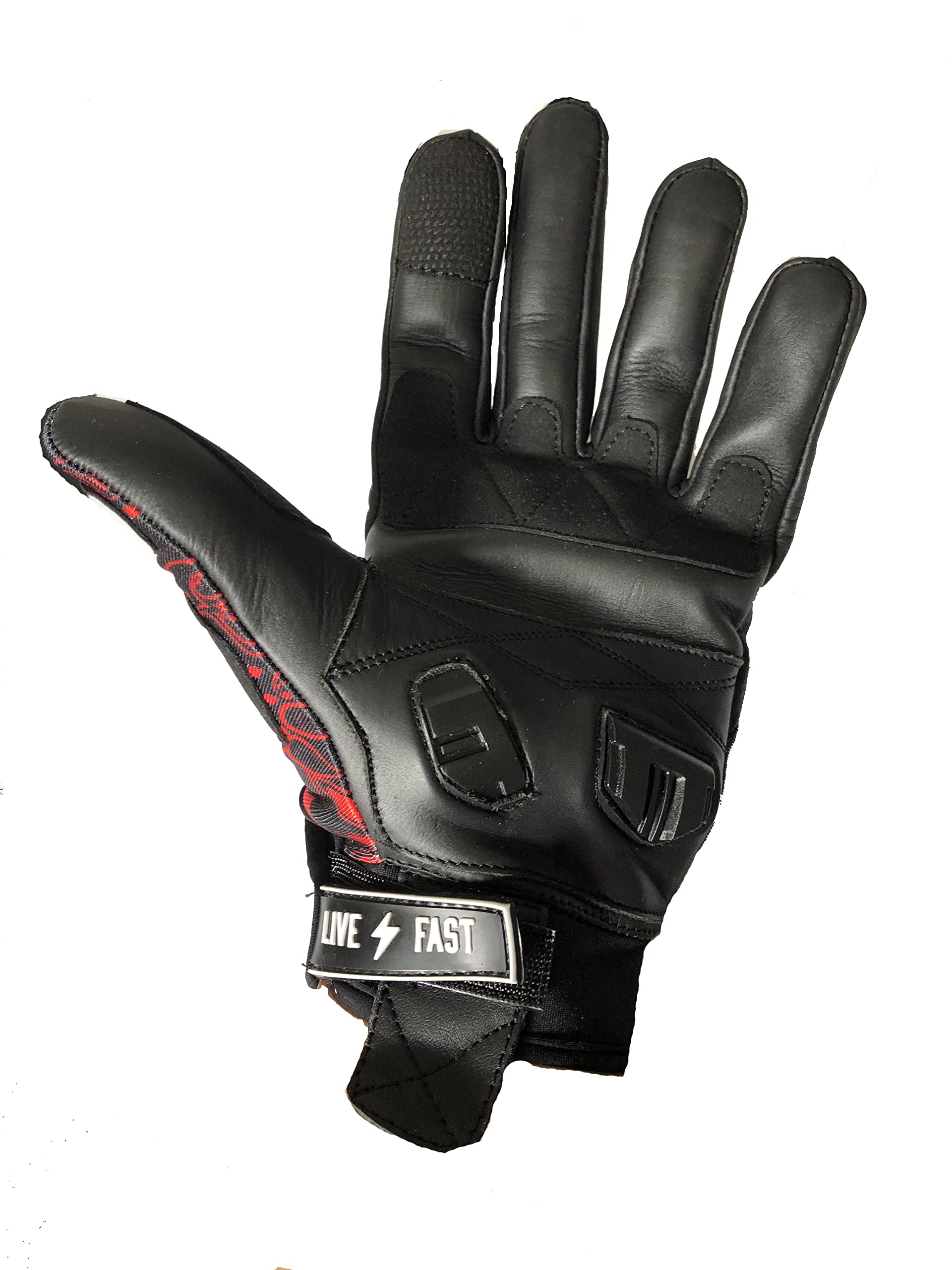 Black & Red Paisley Motorcycle Gloves for Men - Breathable Protective Riding Gloves with Touchscreen Compatibility - Perfect for Harley, Cruiser & Street Bike Riders