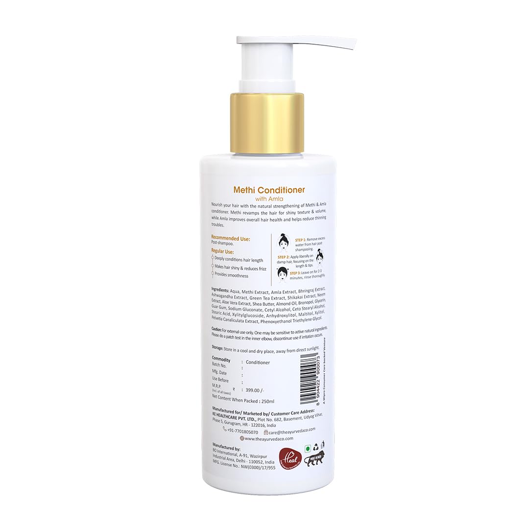 T.A.C Methi Hair Conditioner with Amla & Neem Extract - Natural Ayurvedic Formula for Anti-Dandruff & Smooth Hair - Sulfate & Paraben-Free - 250ml - For Women & Men - Perfect for Dry, Itchy Scalp & Frizzy Hair Care at Home