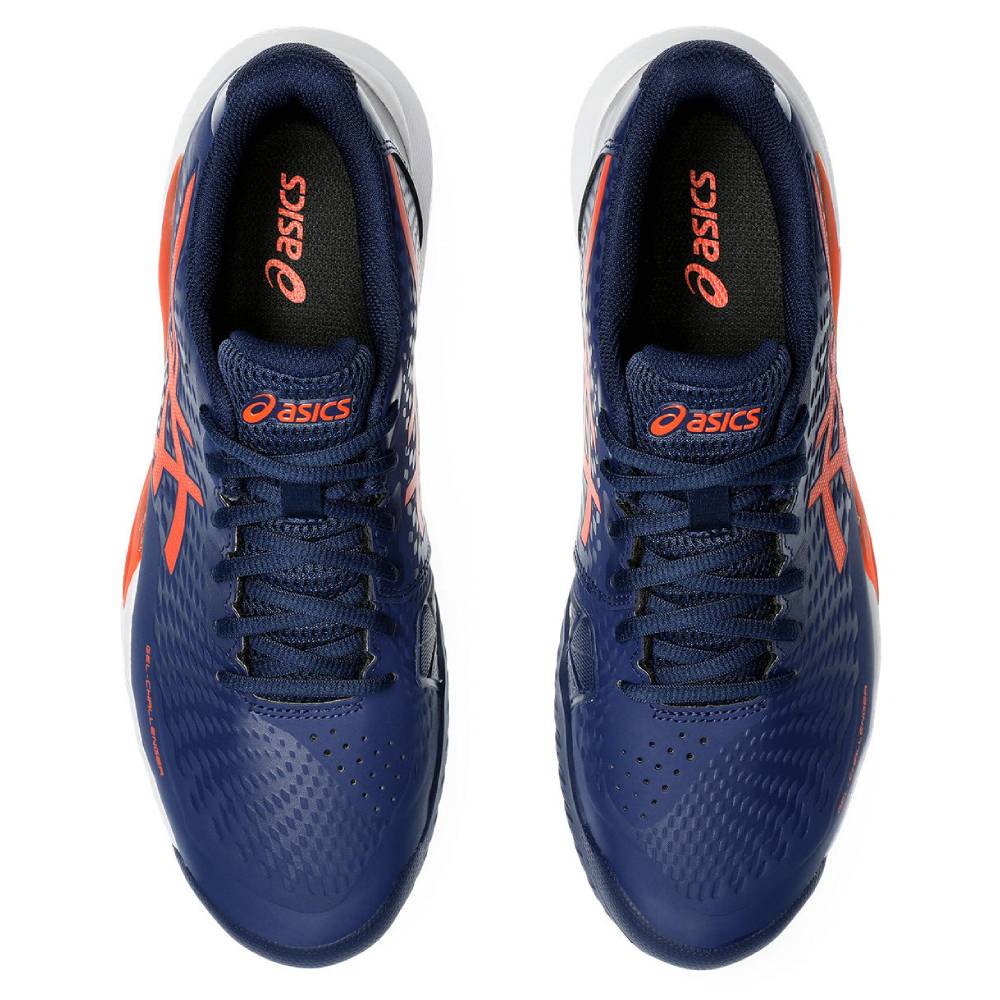 ASICS Gel Challenger 14 Men's Tennis Shoes - Lightweight Performance Court Shoes for Men with Shock Absorption (Blue/Orange) | Ideal for Competitive Tennis Matches & Training Sessions