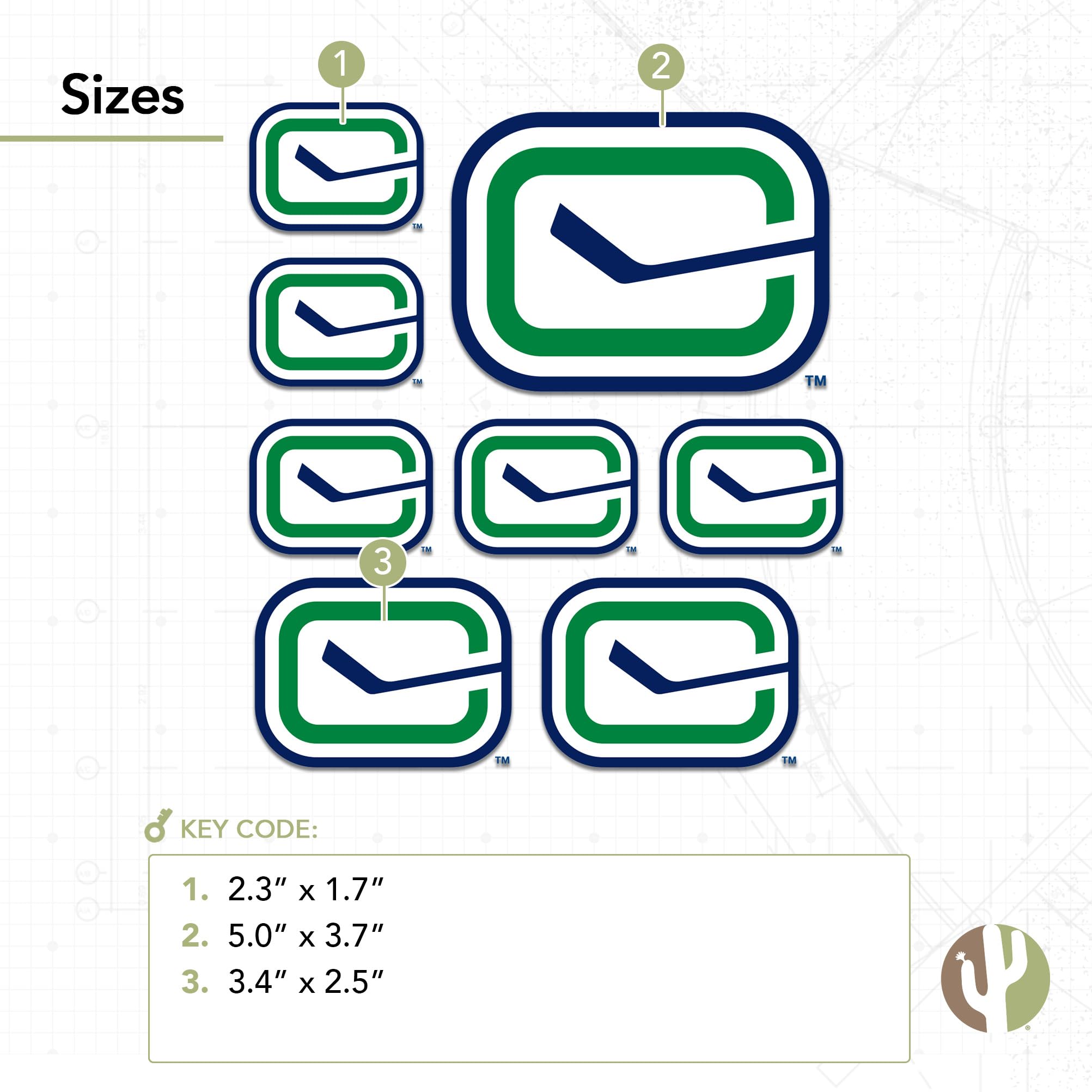 Vancouver Canucks NHL Team Sticker - Desert Cactus Hockey Vinyl Decal for Laptop, Water Bottle, Car & Scrapbook | Durable NHL Hockey Fan Gift & Home Decor