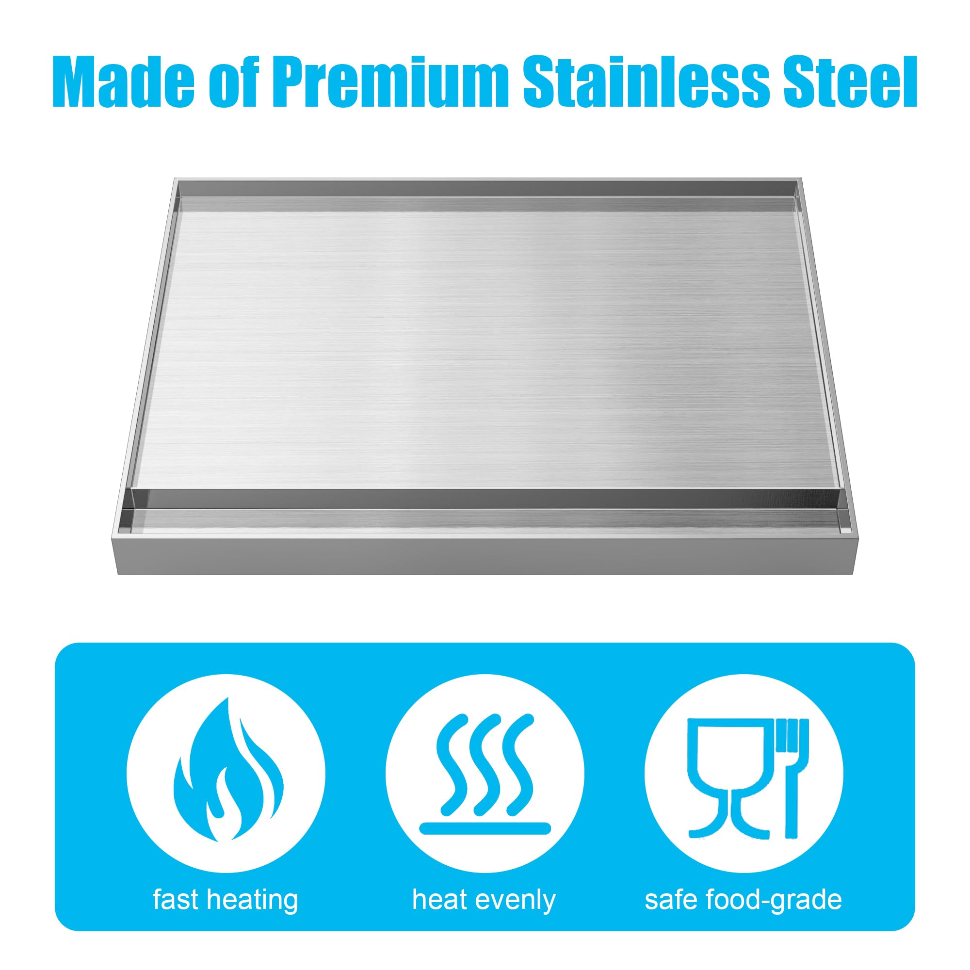 LS'BABQ Heavy Duty Stainless Steel Flat Top Griddle Replacement for Bull Grills - 30