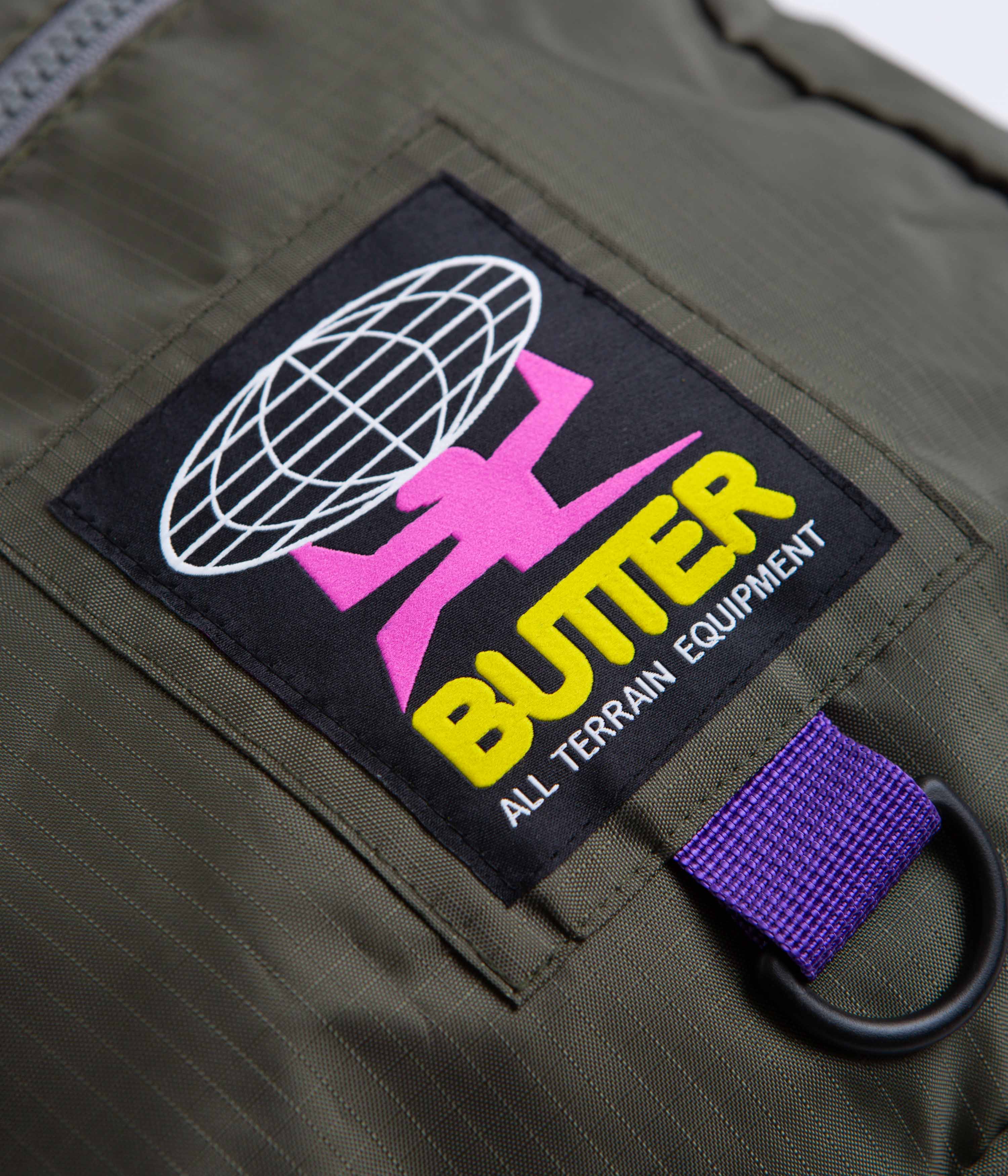 Butter Goods Express Side Bag - Army Green Crossbody Bag for Men & Women - Perfect for Travel, Hiking, and Everyday Use